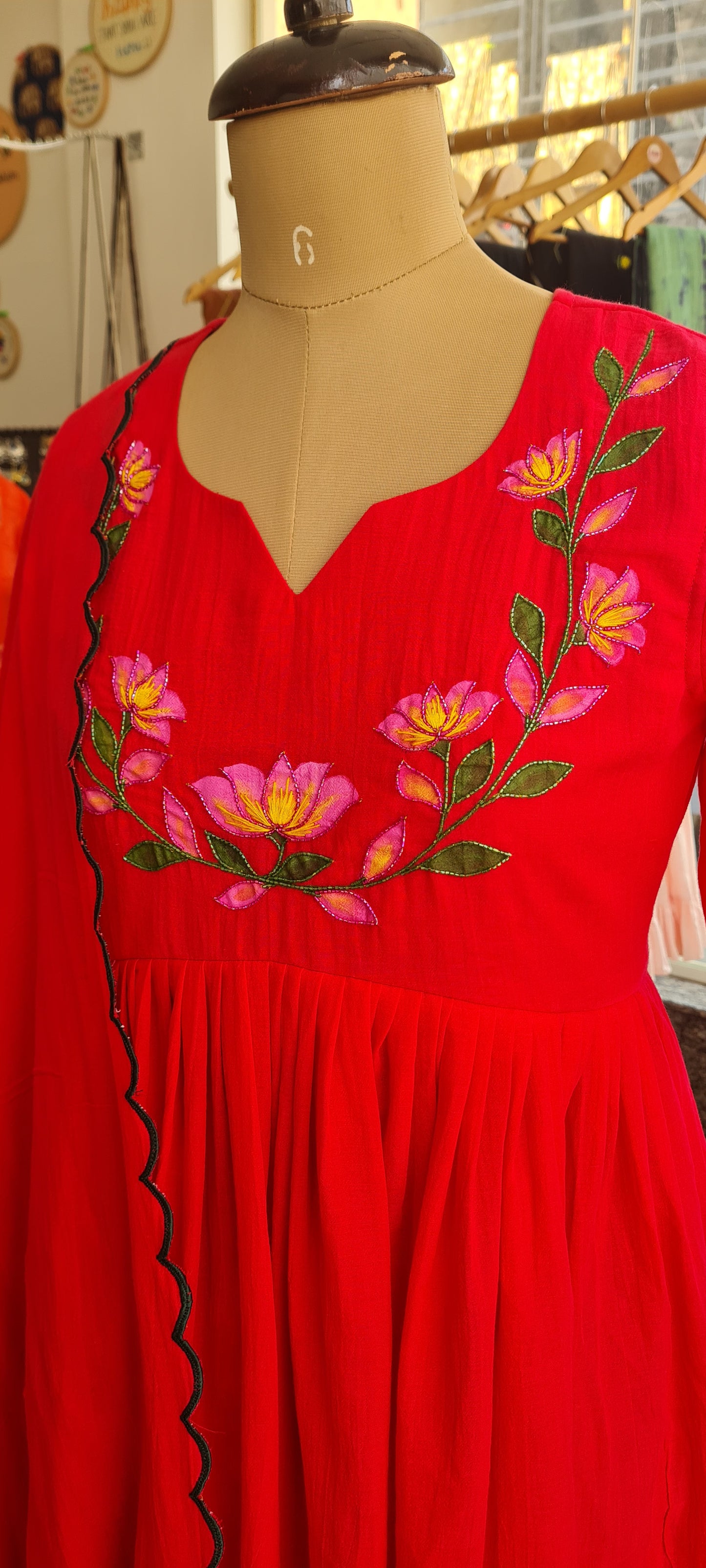 Thamarai Malargal- lotus bloom Frock with Scallop Dupatta