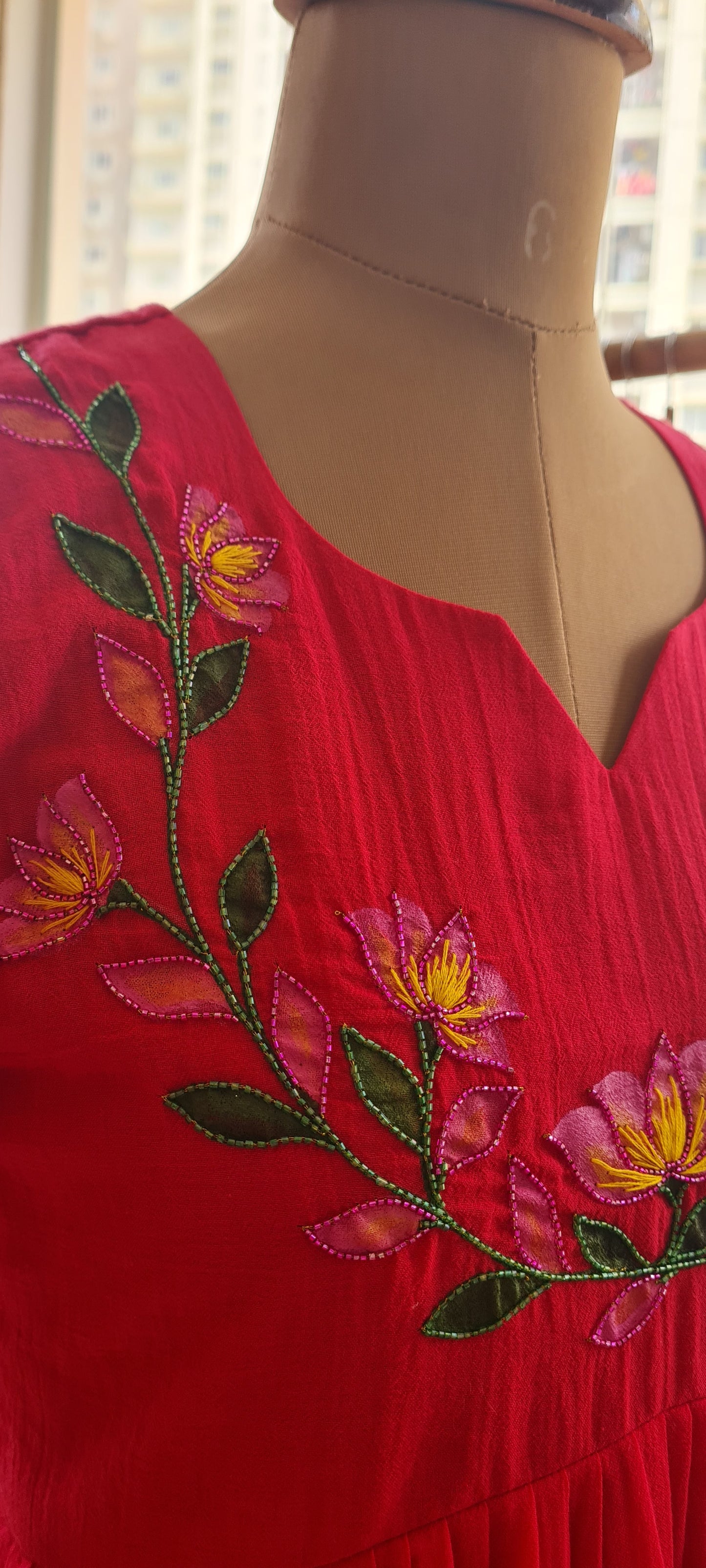 Thamarai Malargal- lotus bloom Frock with Scallop Dupatta