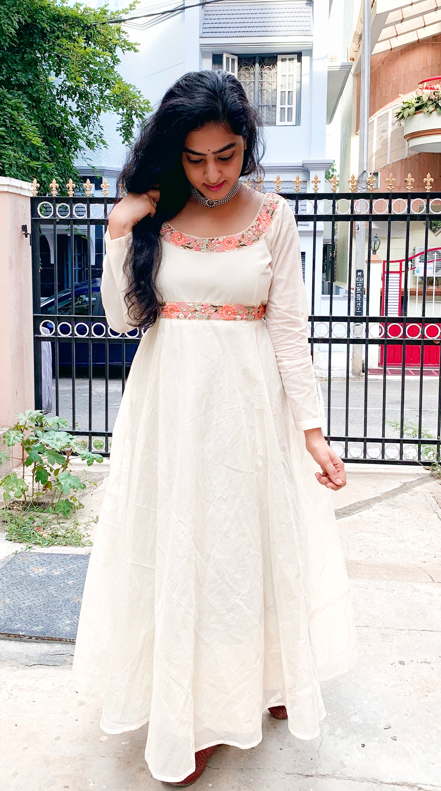 Elegance Meets Versatility: Off-White Cotton Frock