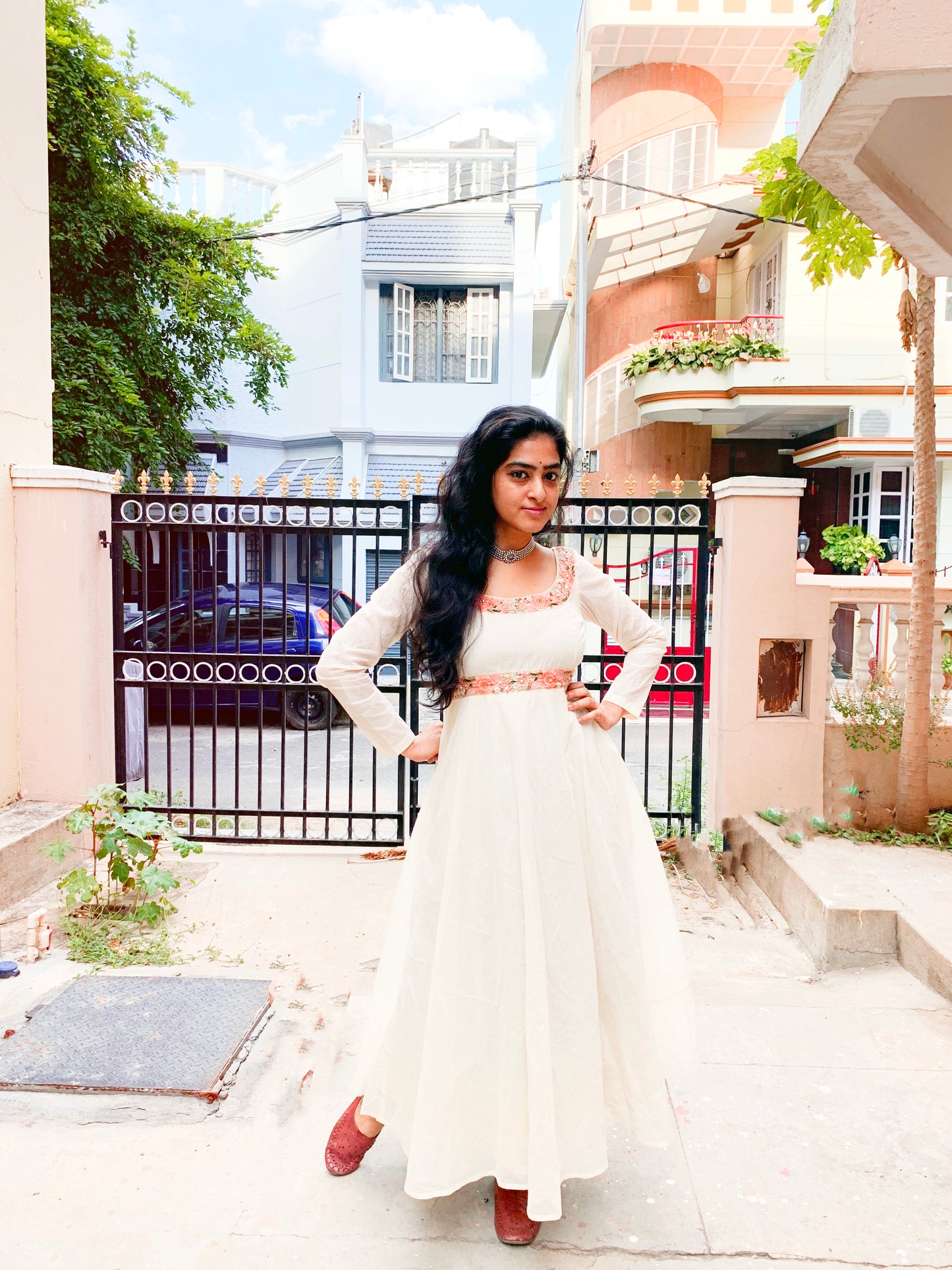 Elegance Meets Versatility: Off-White Cotton Frock