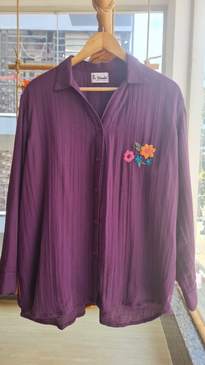 Floral Plum Shirt(SH0003)