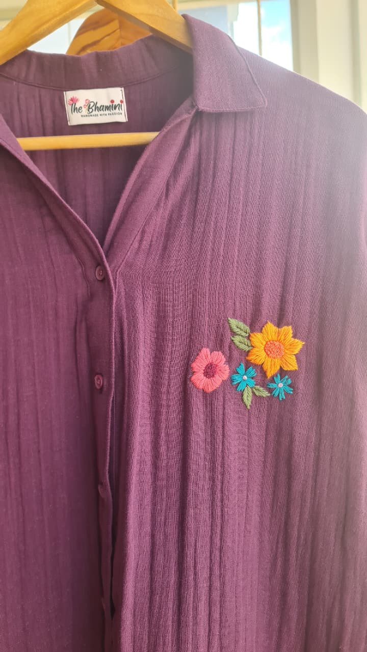 Floral Plum Shirt(SH0003)