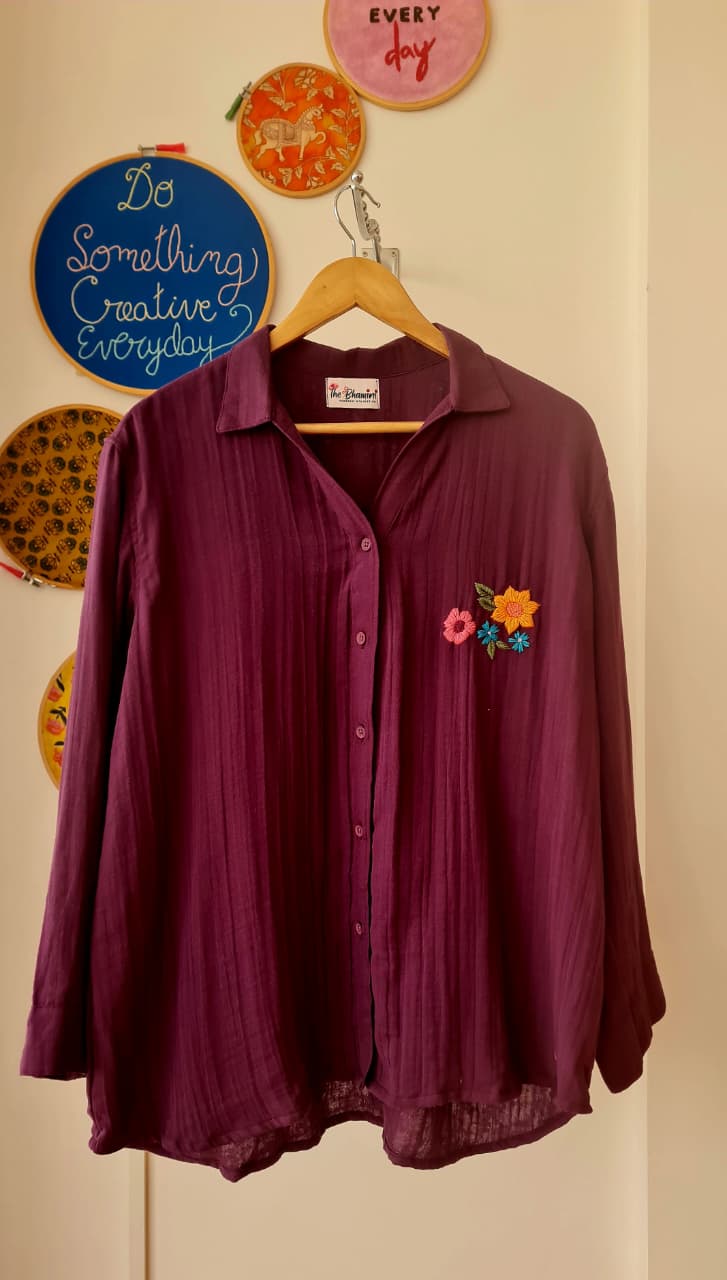 Floral Plum Shirt(SH0003)