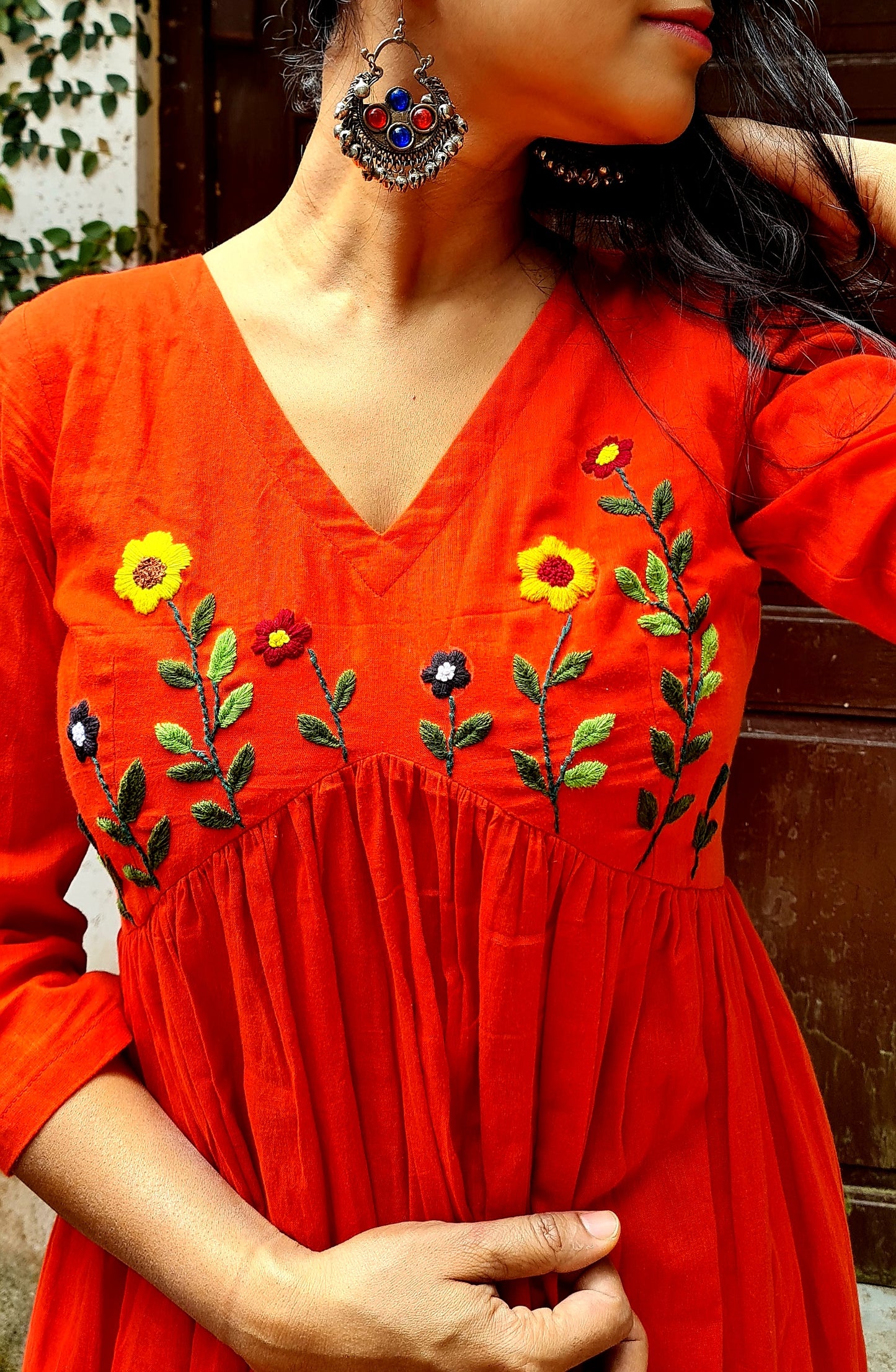 Rustic Blooms Alia Cut Frock