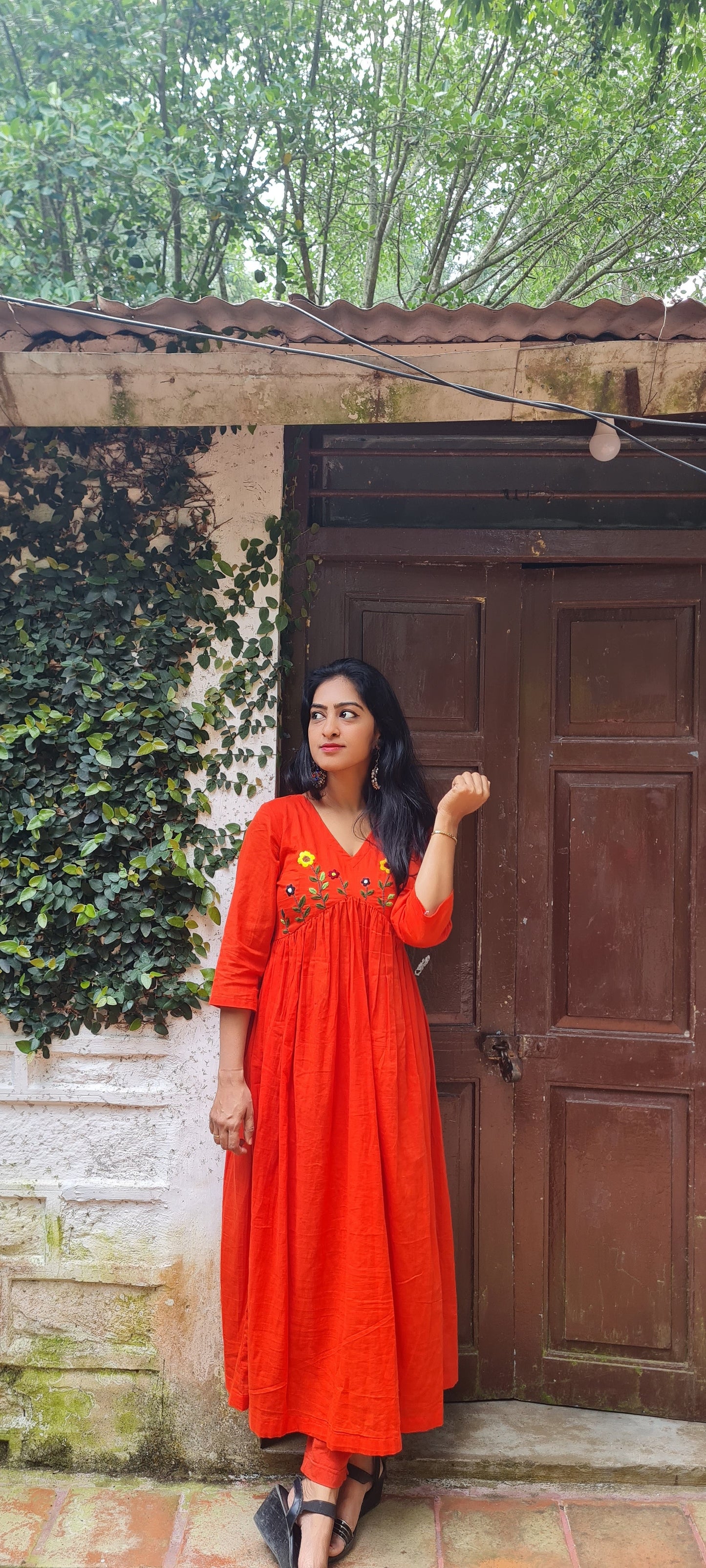 Rustic Blooms Alia Cut Frock