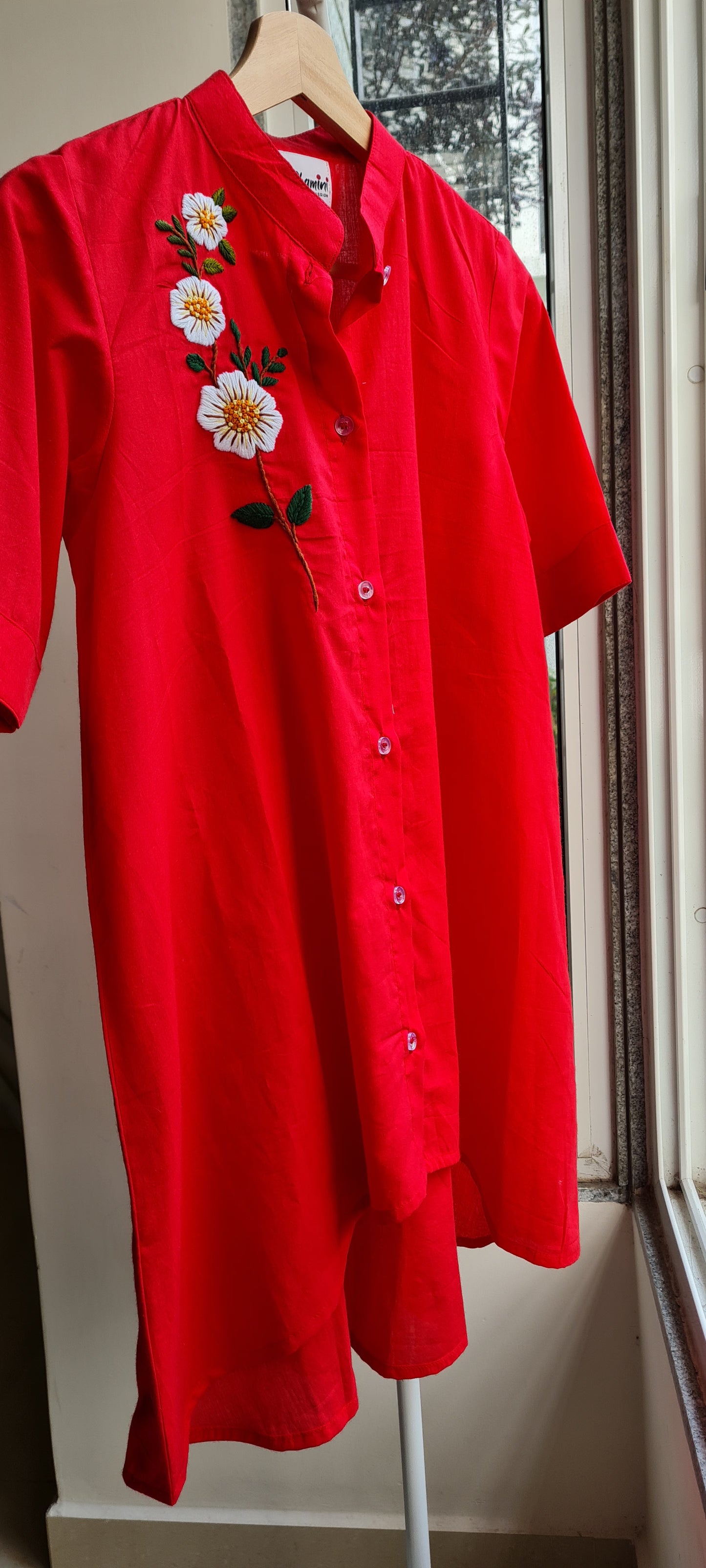 Garden Whispers High Low Cotton Shirt....