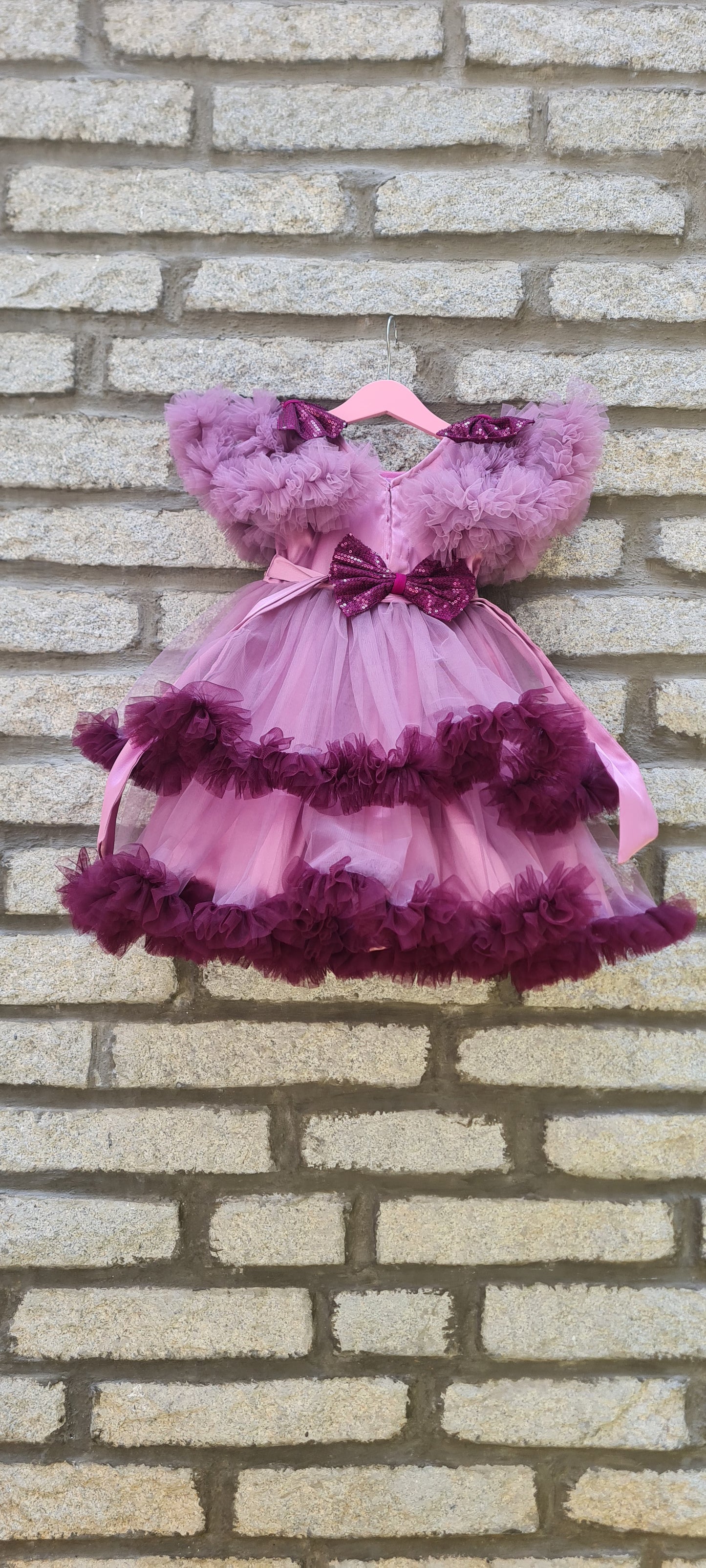 Dazzle the Day :Lavender & Purple Frilled Frock for Your Princess