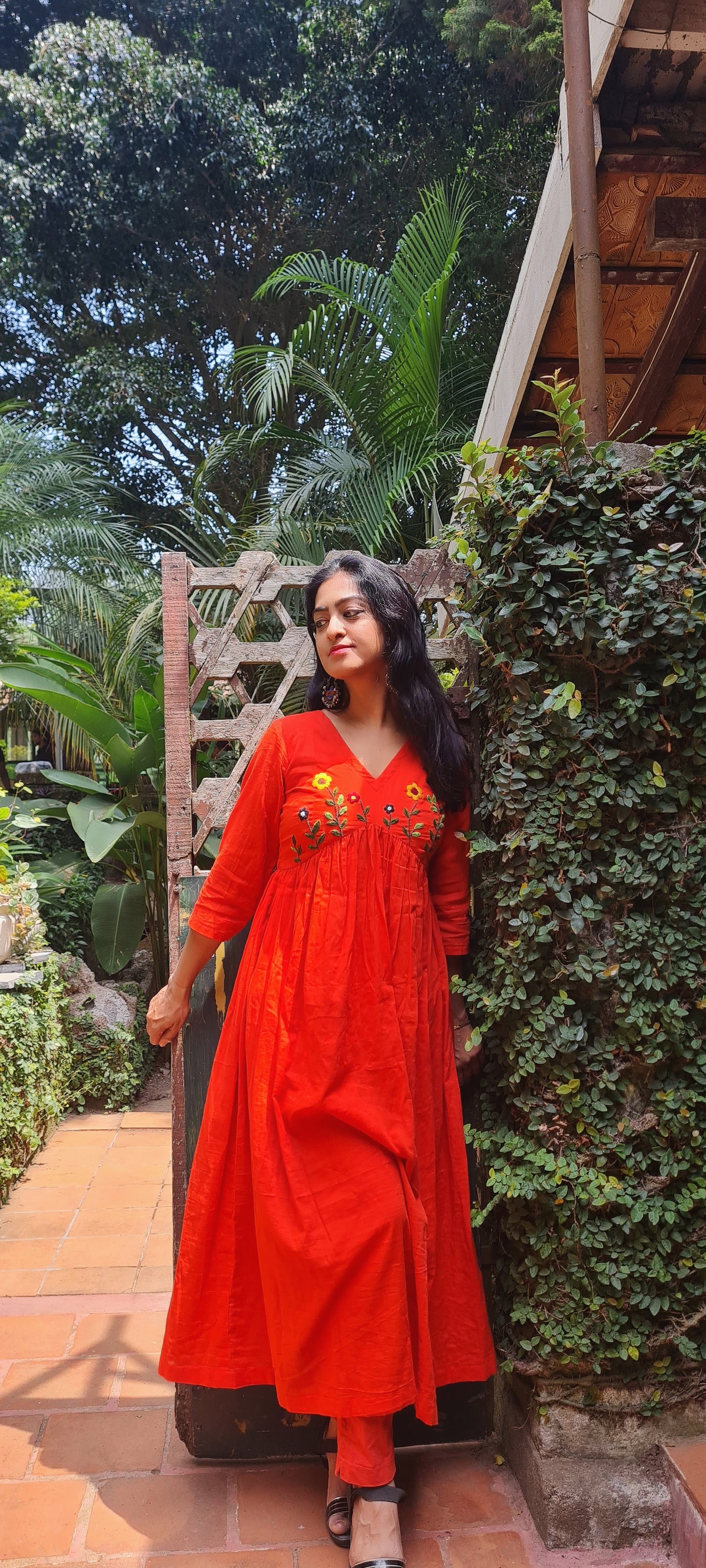 Rustic Blooms Alia Cut Frock