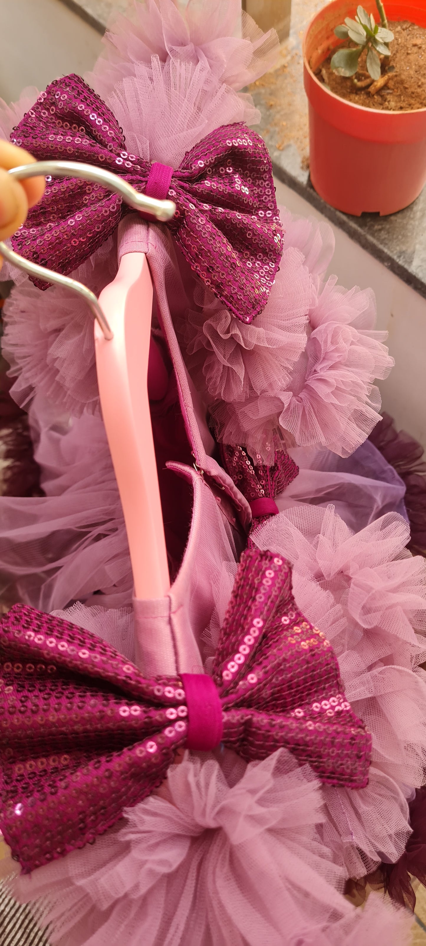Dazzle the Day :Lavender & Purple Frilled Frock for Your Princess