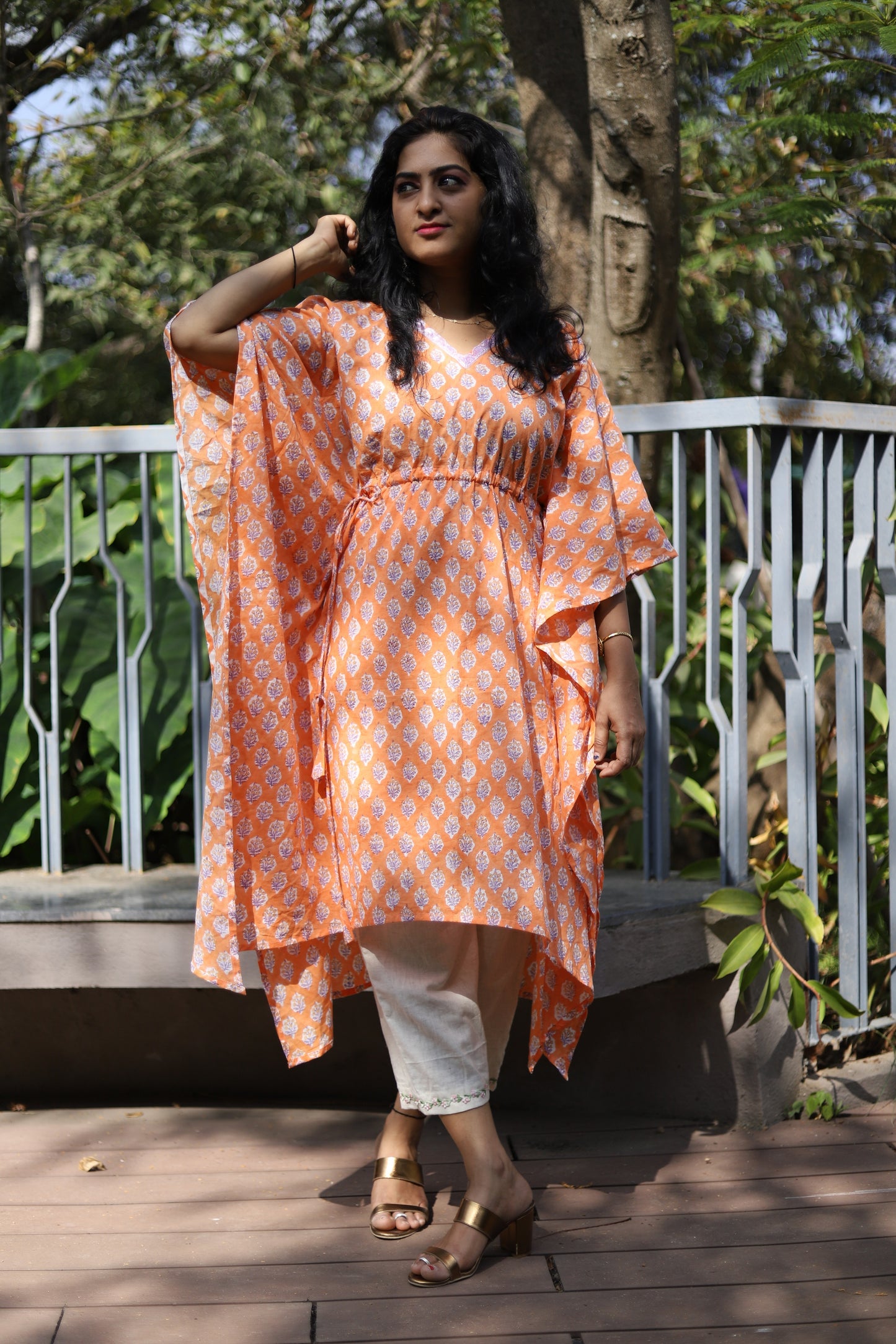 Adjustable Kaftan block printed