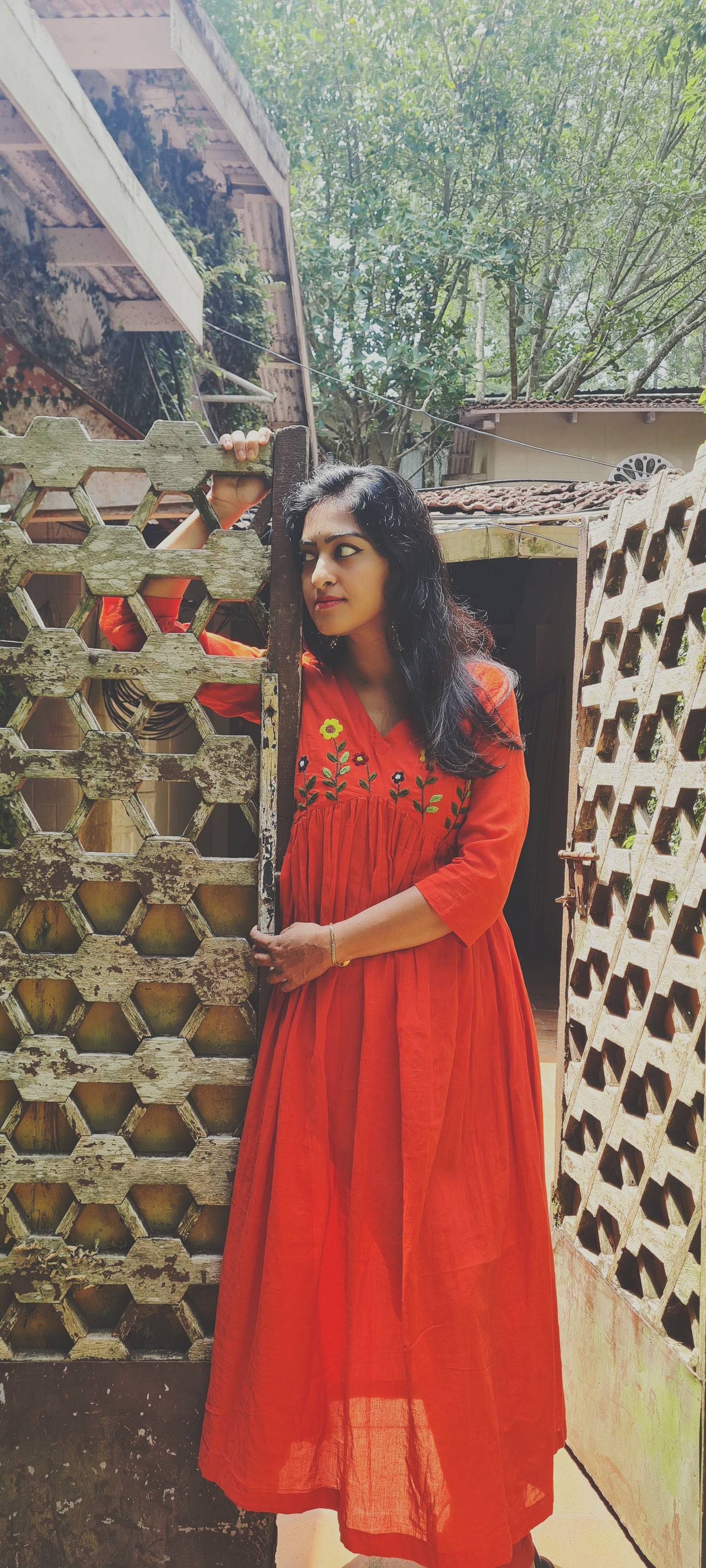 Rustic Blooms Alia Cut Frock