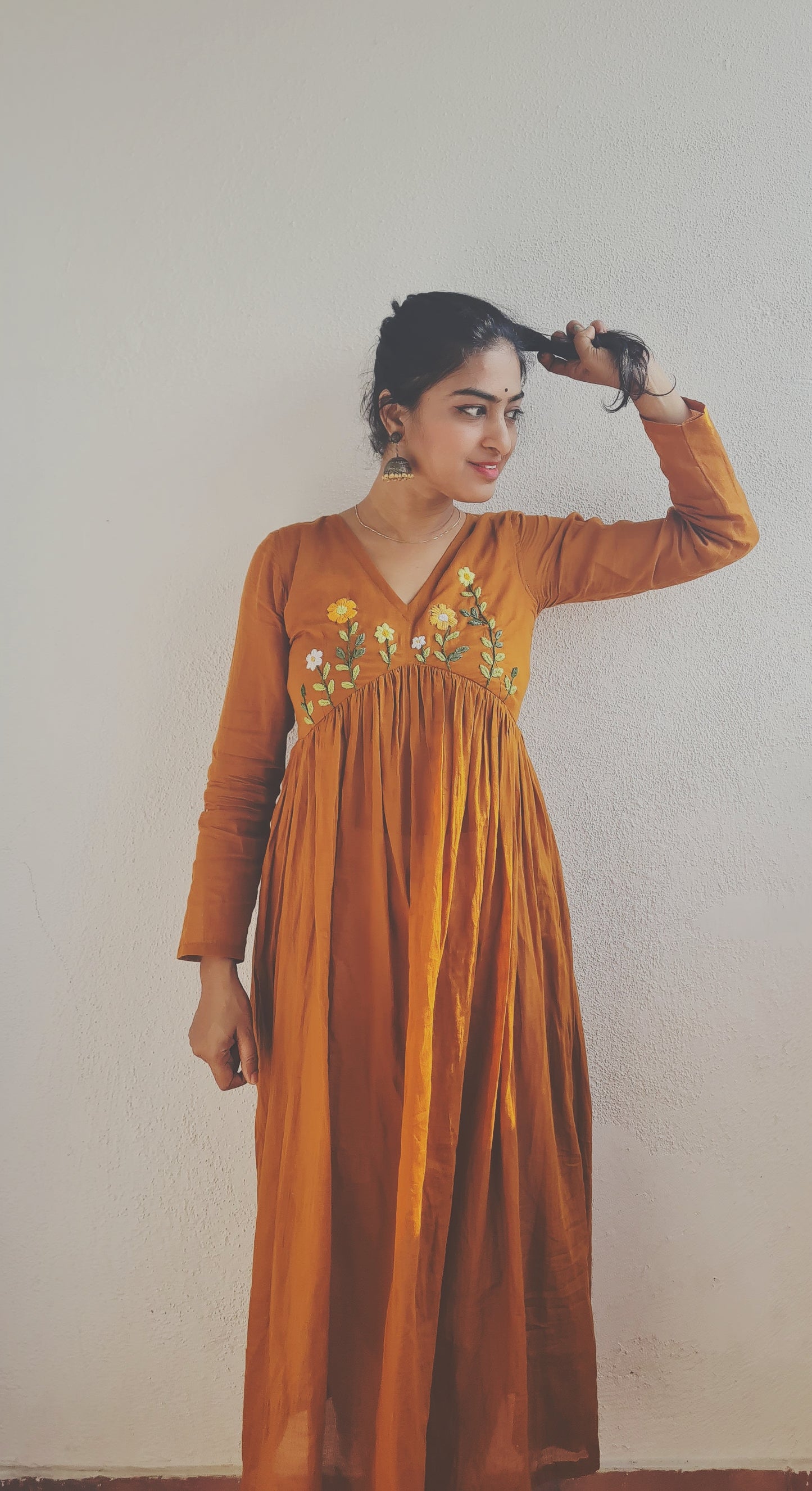 Man vasanai Alia Cut Frock and Dupatta. .Embracing the essence of nature