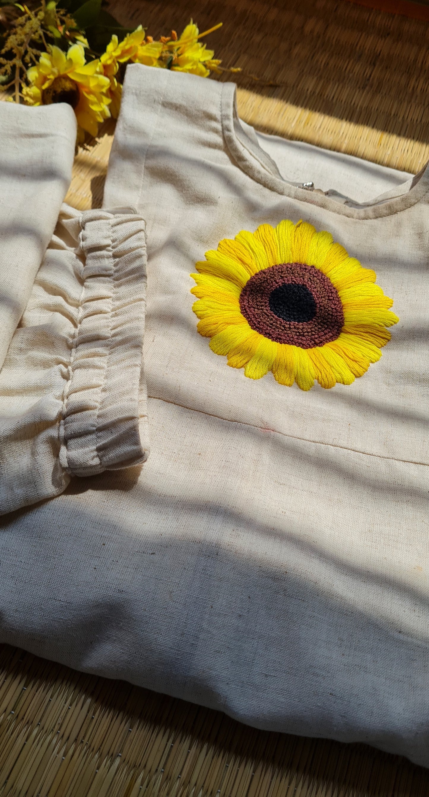 SunflowerCharm Kurti Bottom Set