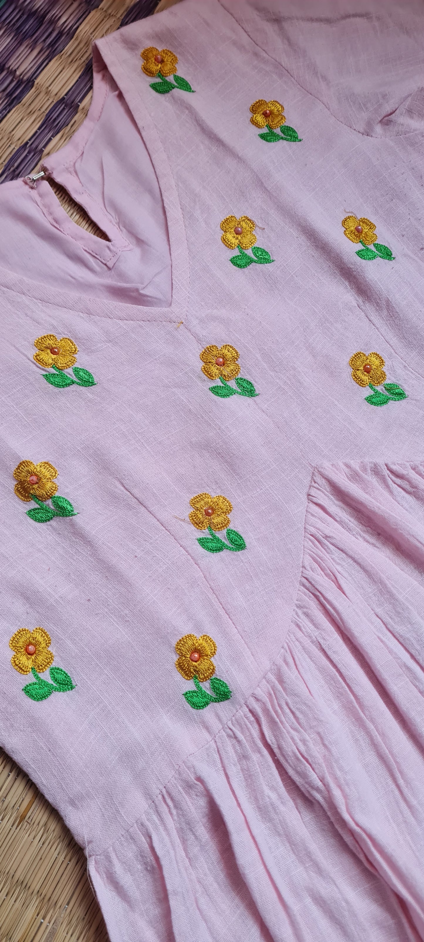 Whispers of spring: A floral Alia Cut Cotton frock