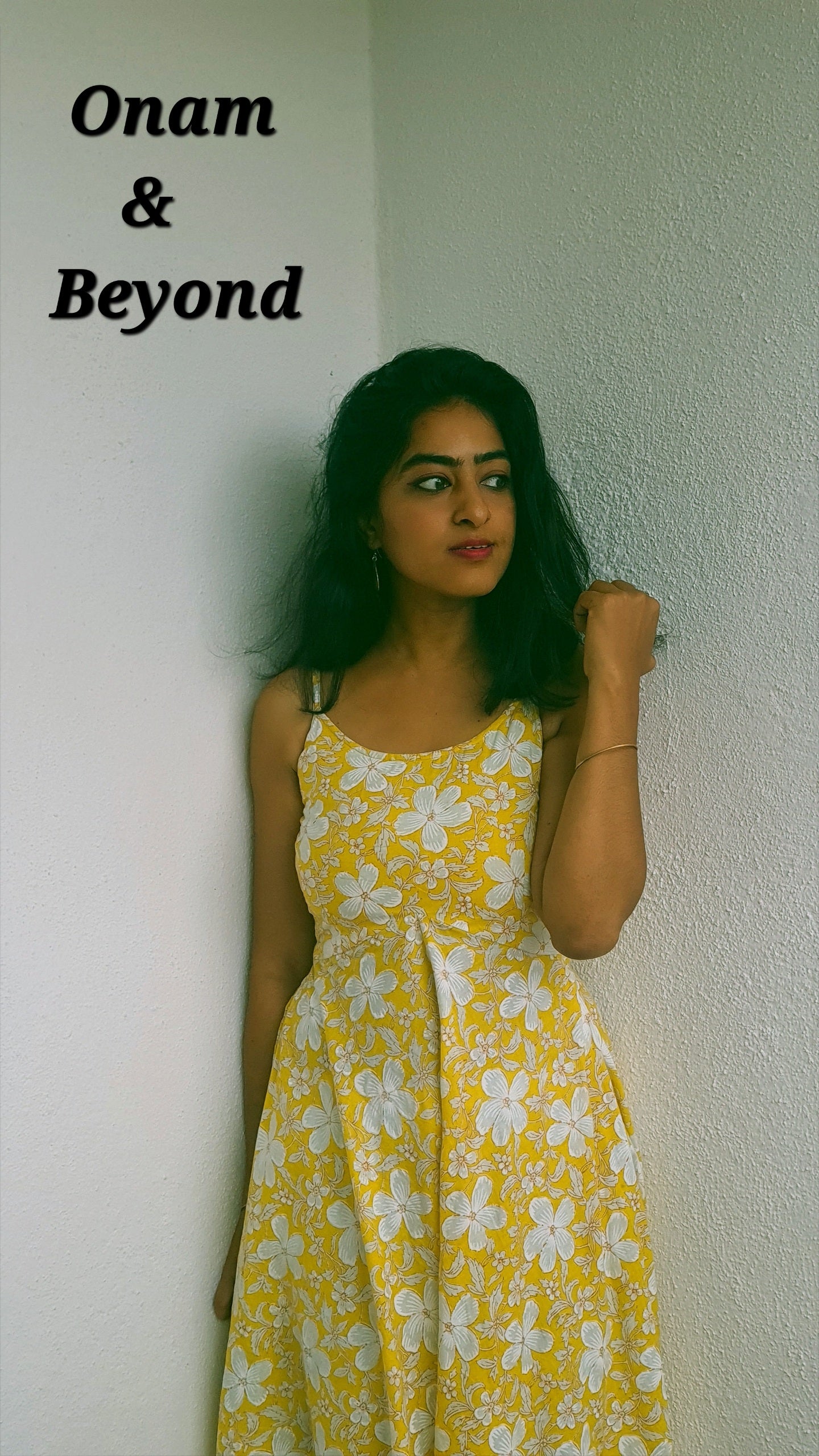 Golden Bloom Cotton Flared Dress