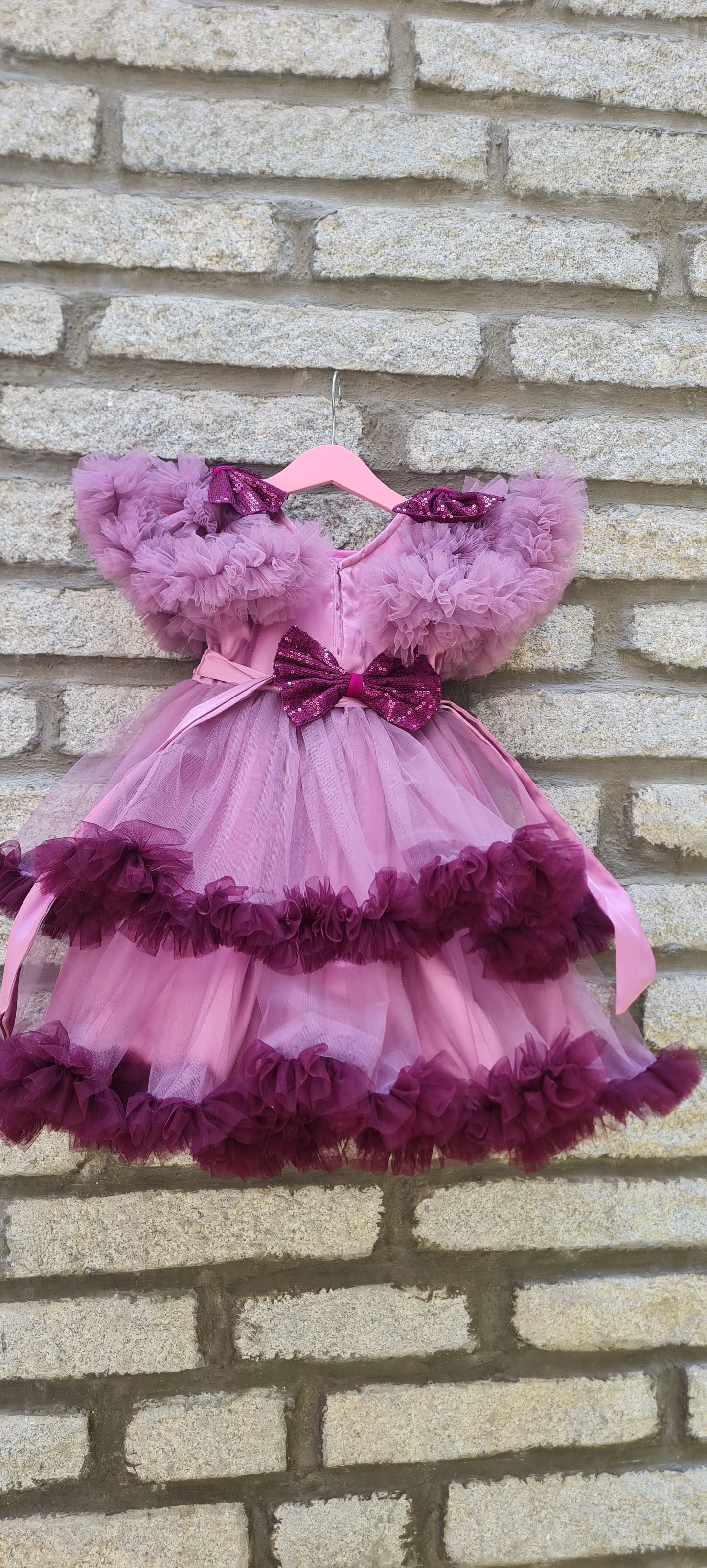 Dazzle the Day :Lavender & Purple Frilled Frock for Your Princess