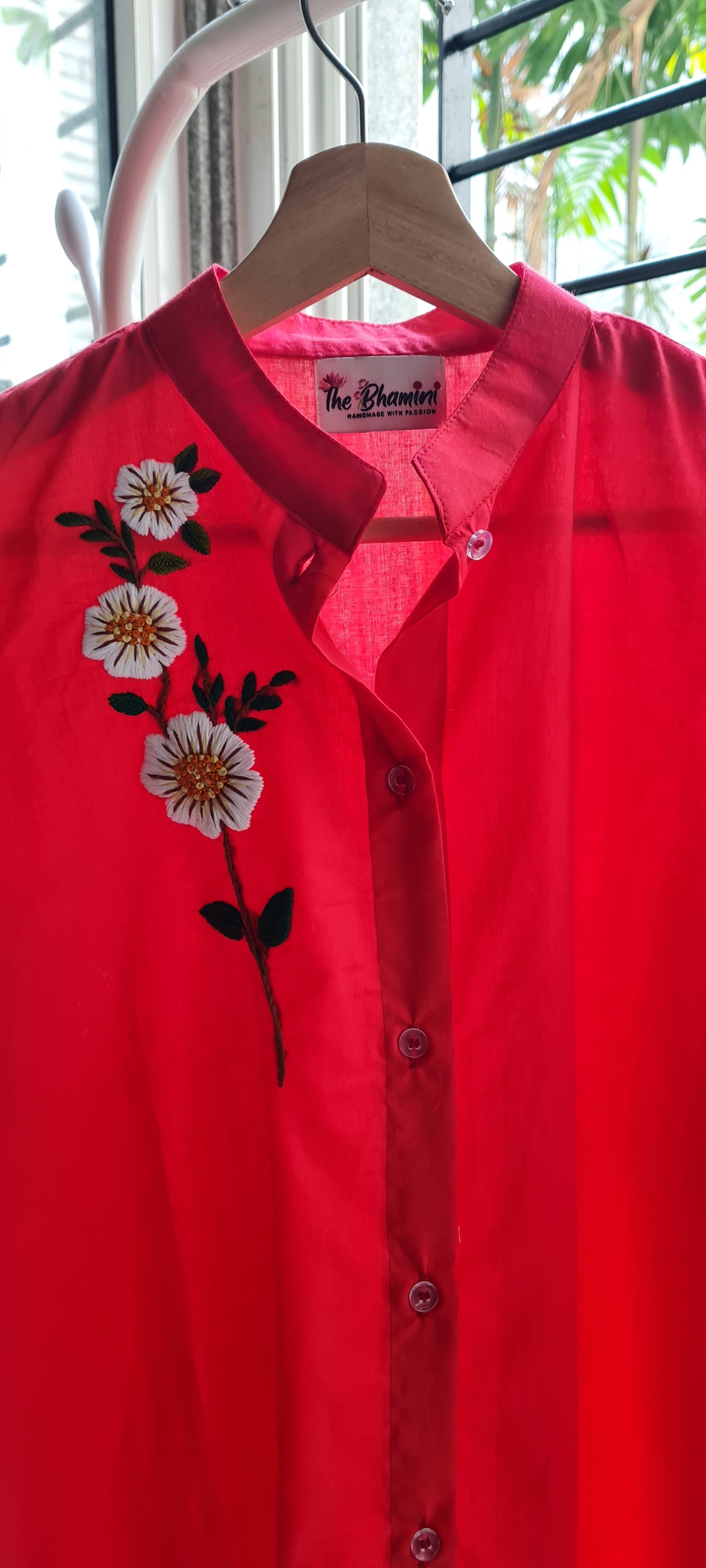 Garden Whispers High Low Cotton Shirt....