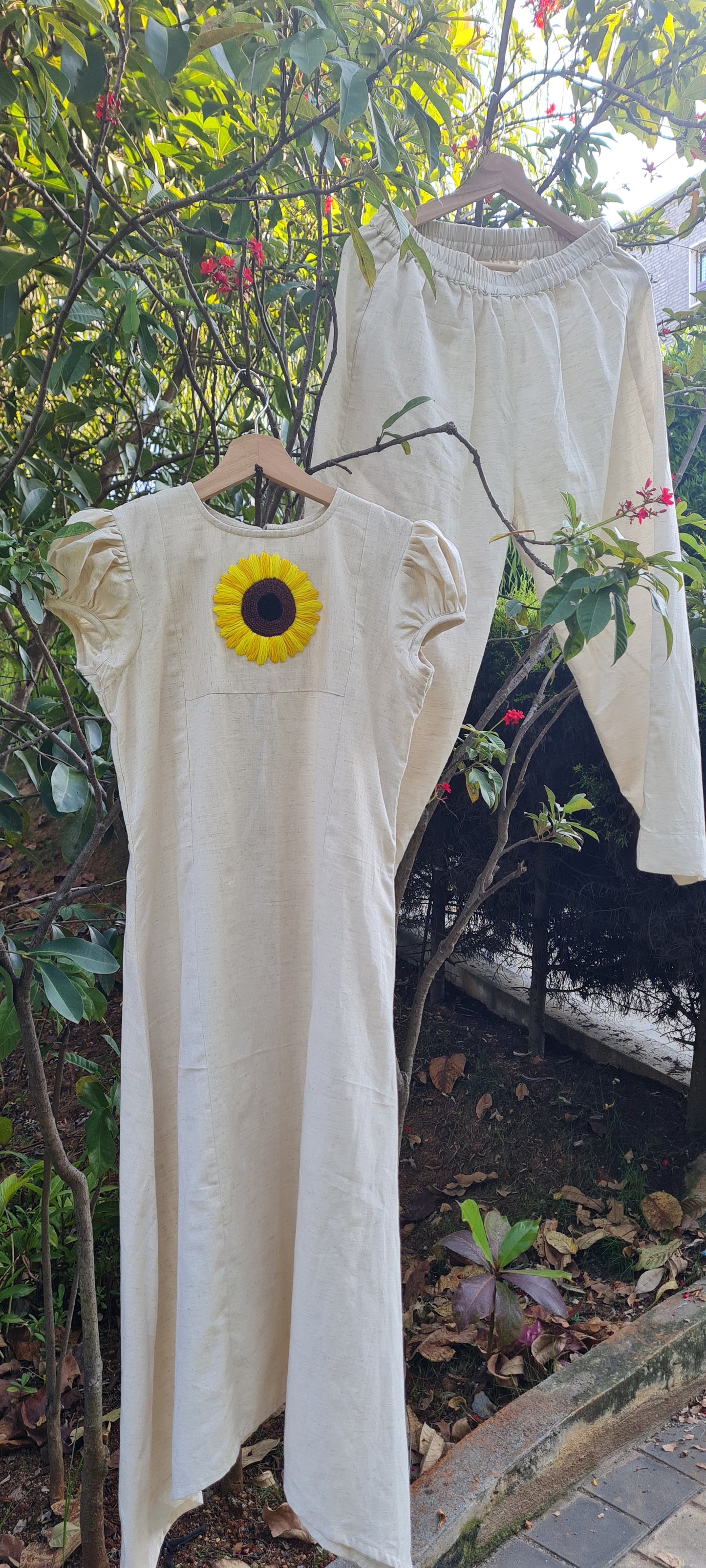 SunflowerCharm Kurti Bottom Set