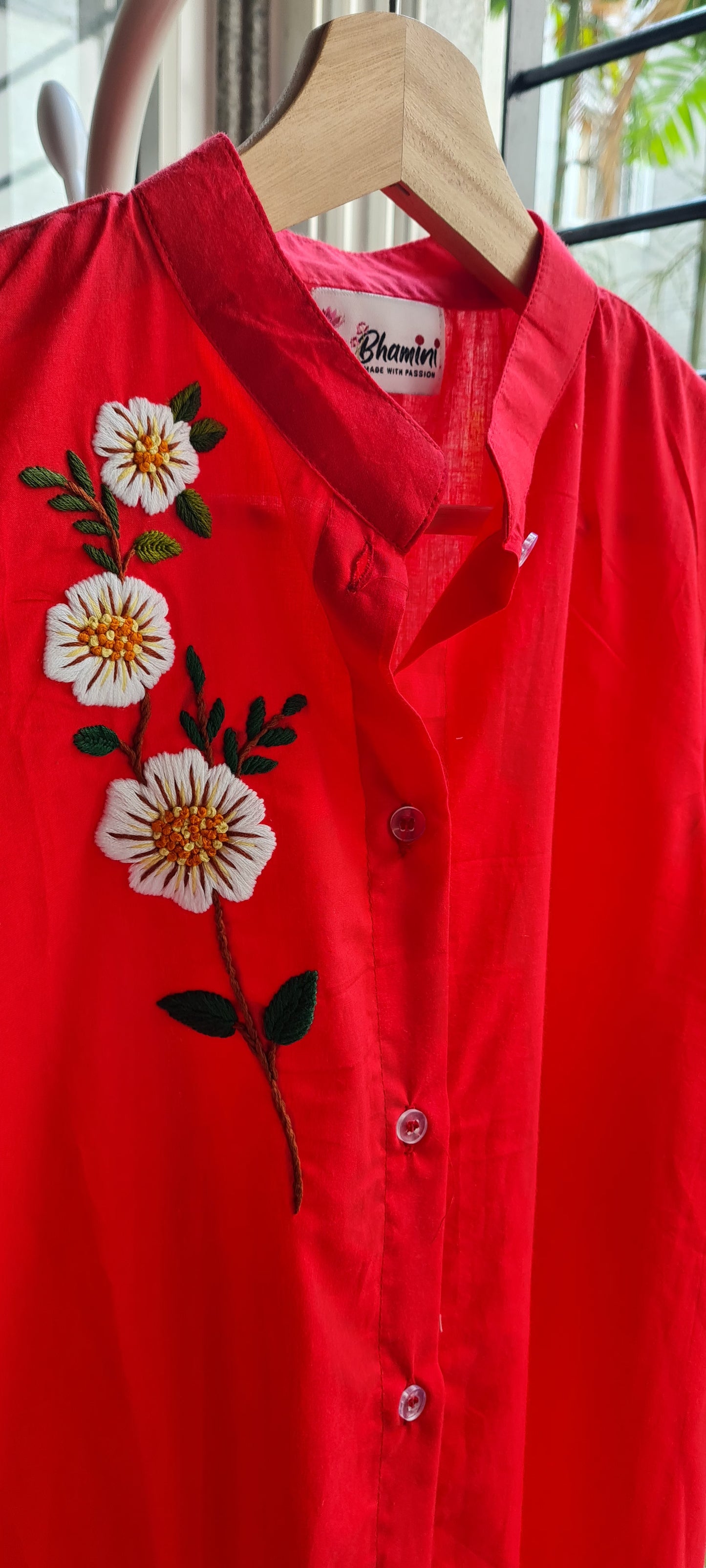 Garden Whispers High Low Cotton Shirt....