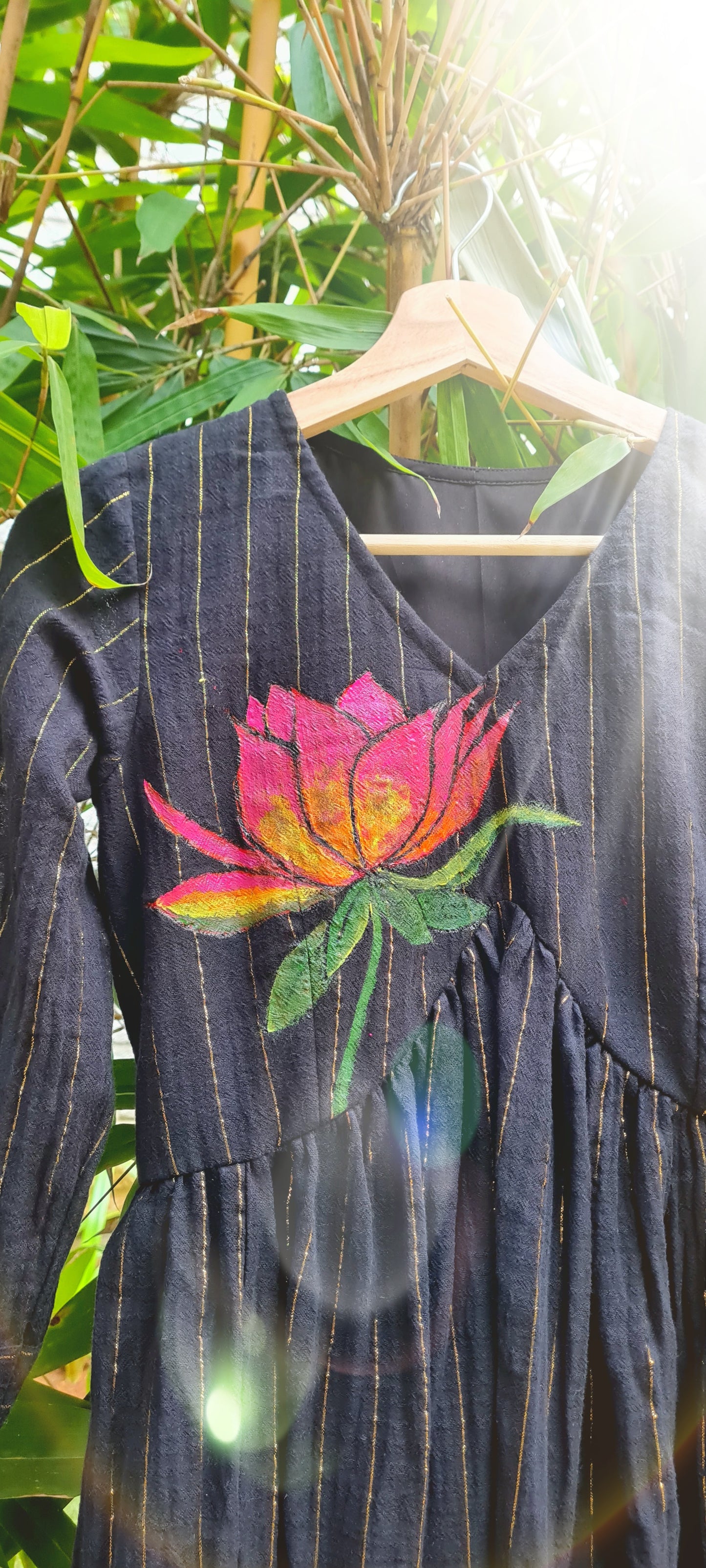 The Striped Cotton Dreams with Lotus Blossom..