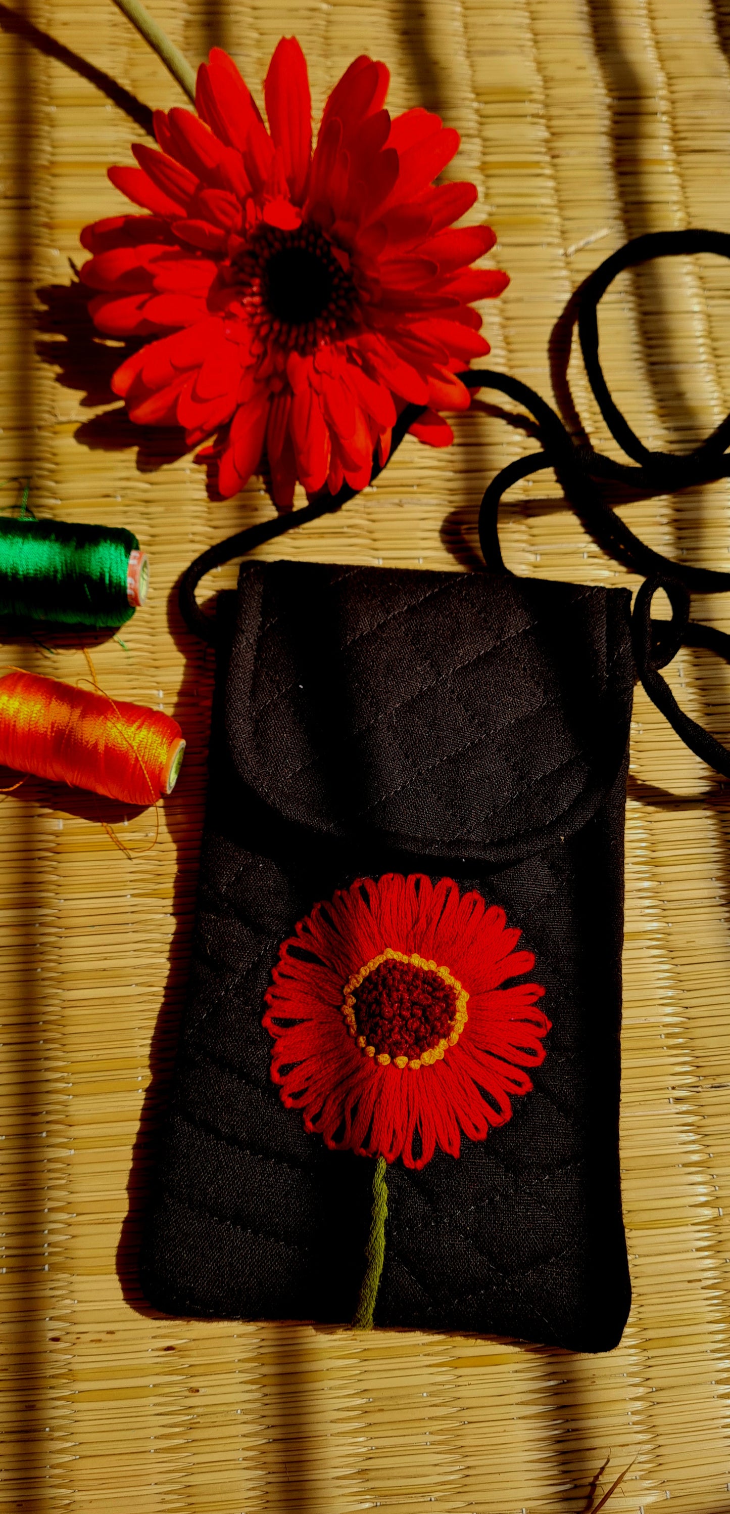 Red Flower Dreams Sling Bag