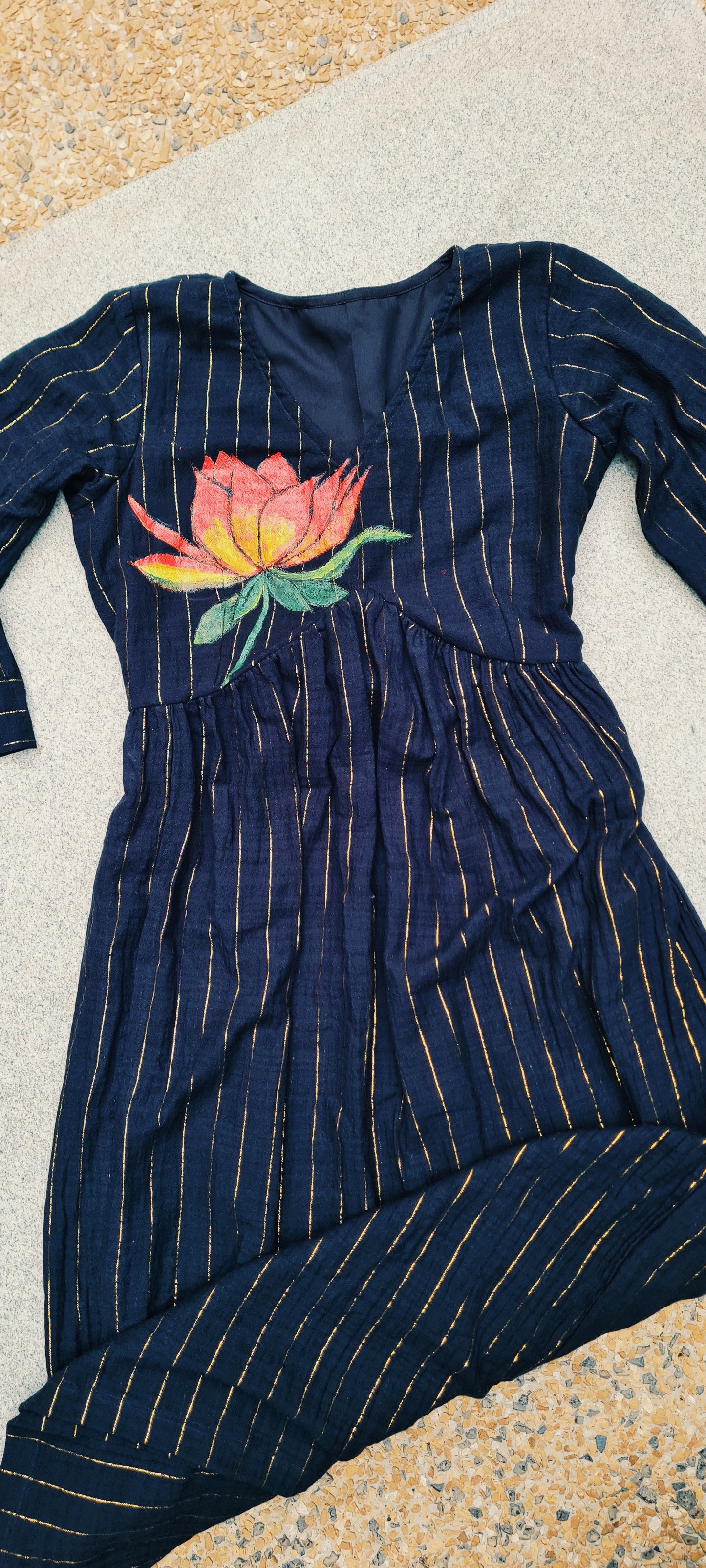 The Striped Cotton Dreams with Lotus Blossom..