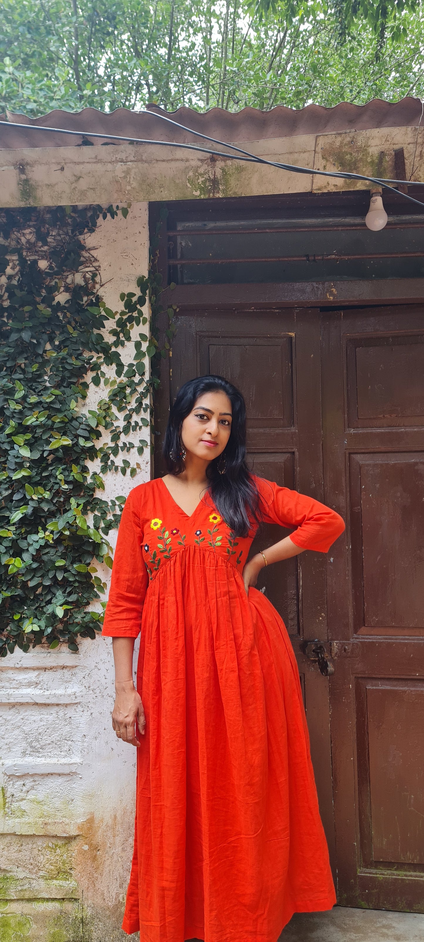 Rustic Blooms Alia Cut Frock