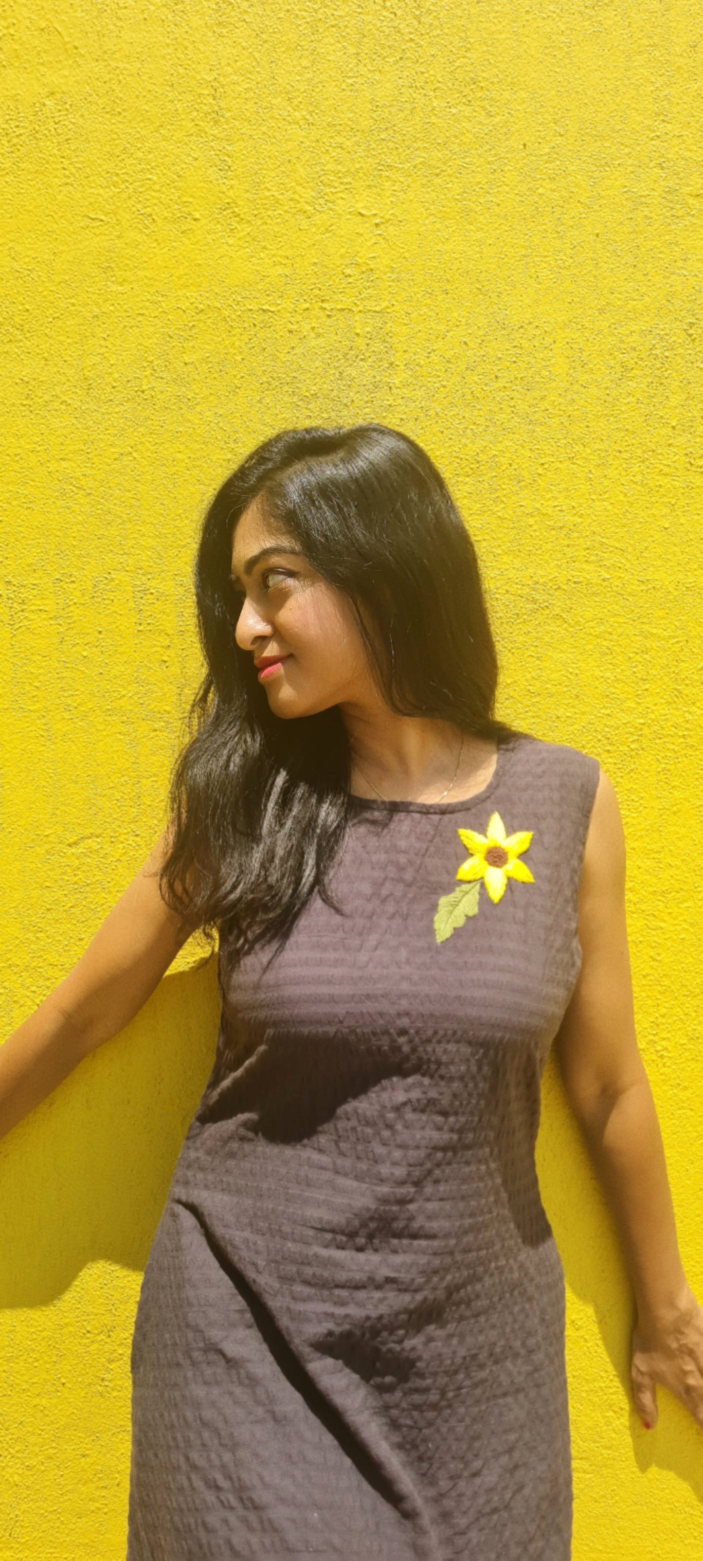 Sunflower black popcorn frock