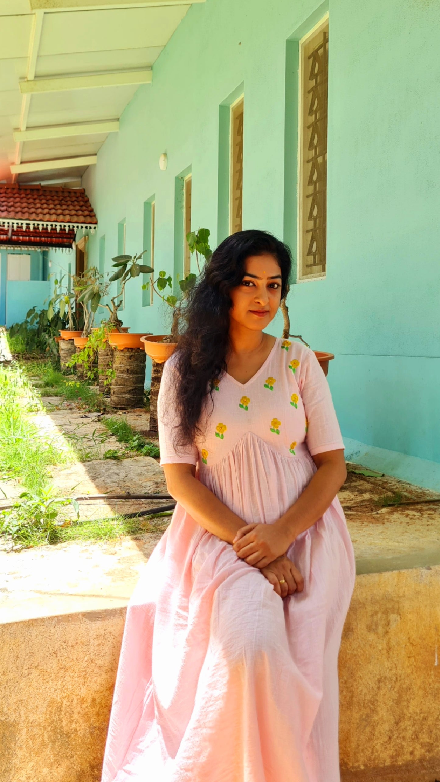 Whispers of spring: A floral Alia Cut Cotton frock