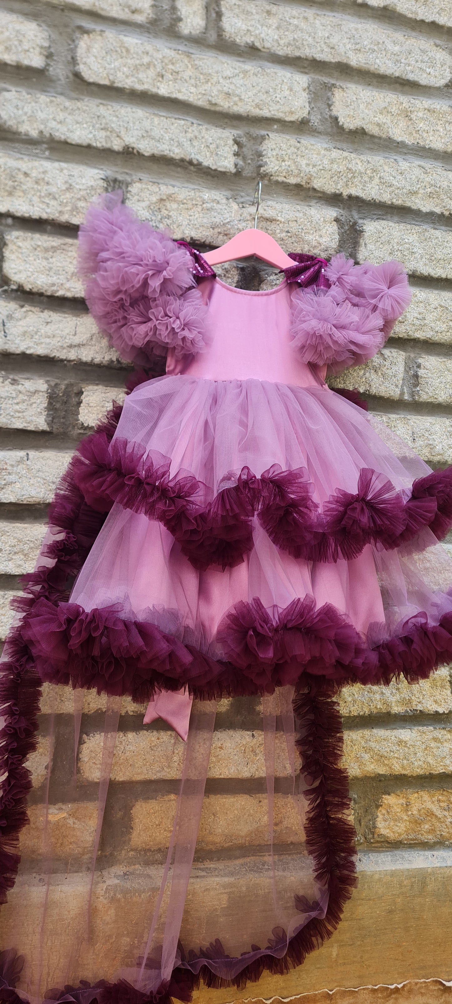 Dazzle the Day :Lavender & Purple Frilled Frock for Your Princess