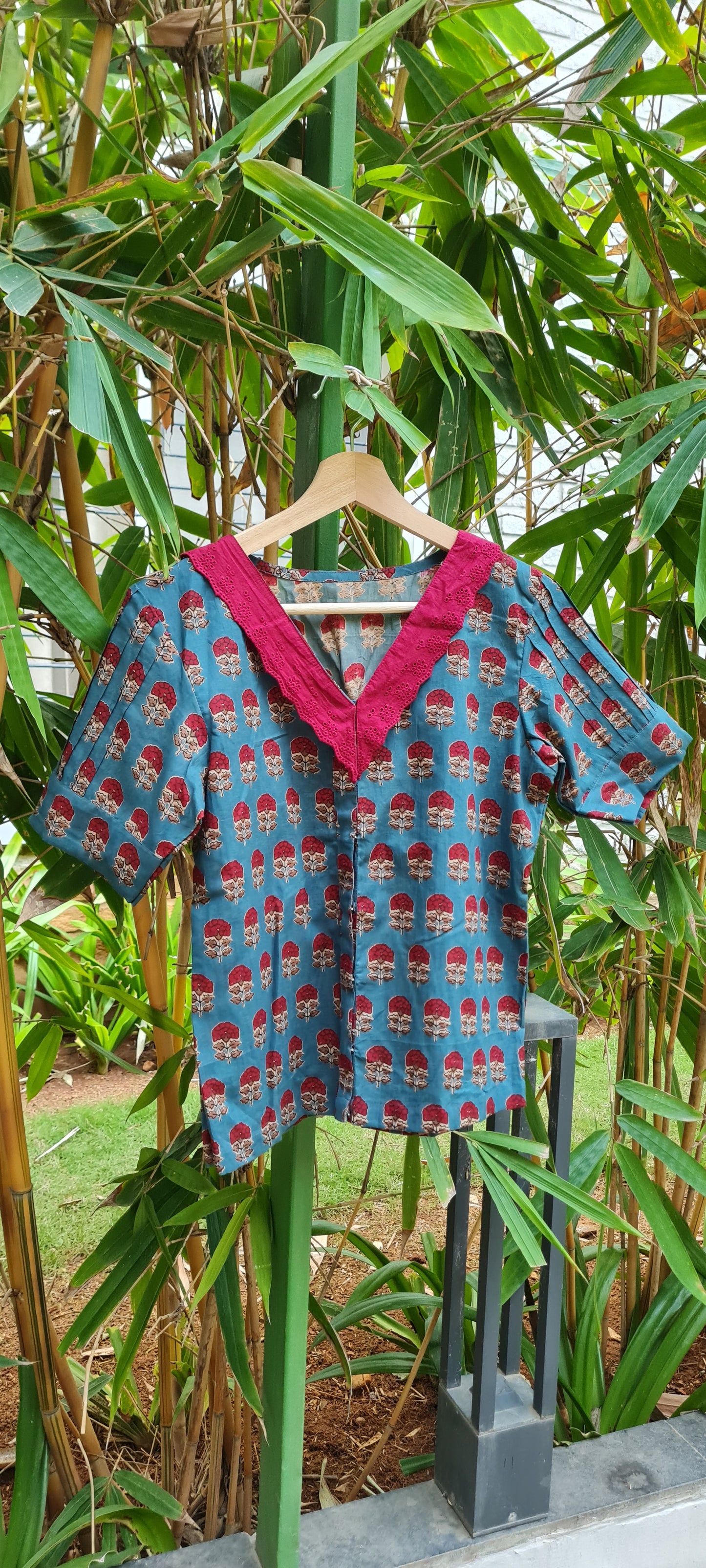 Block printed Short Top TP0001