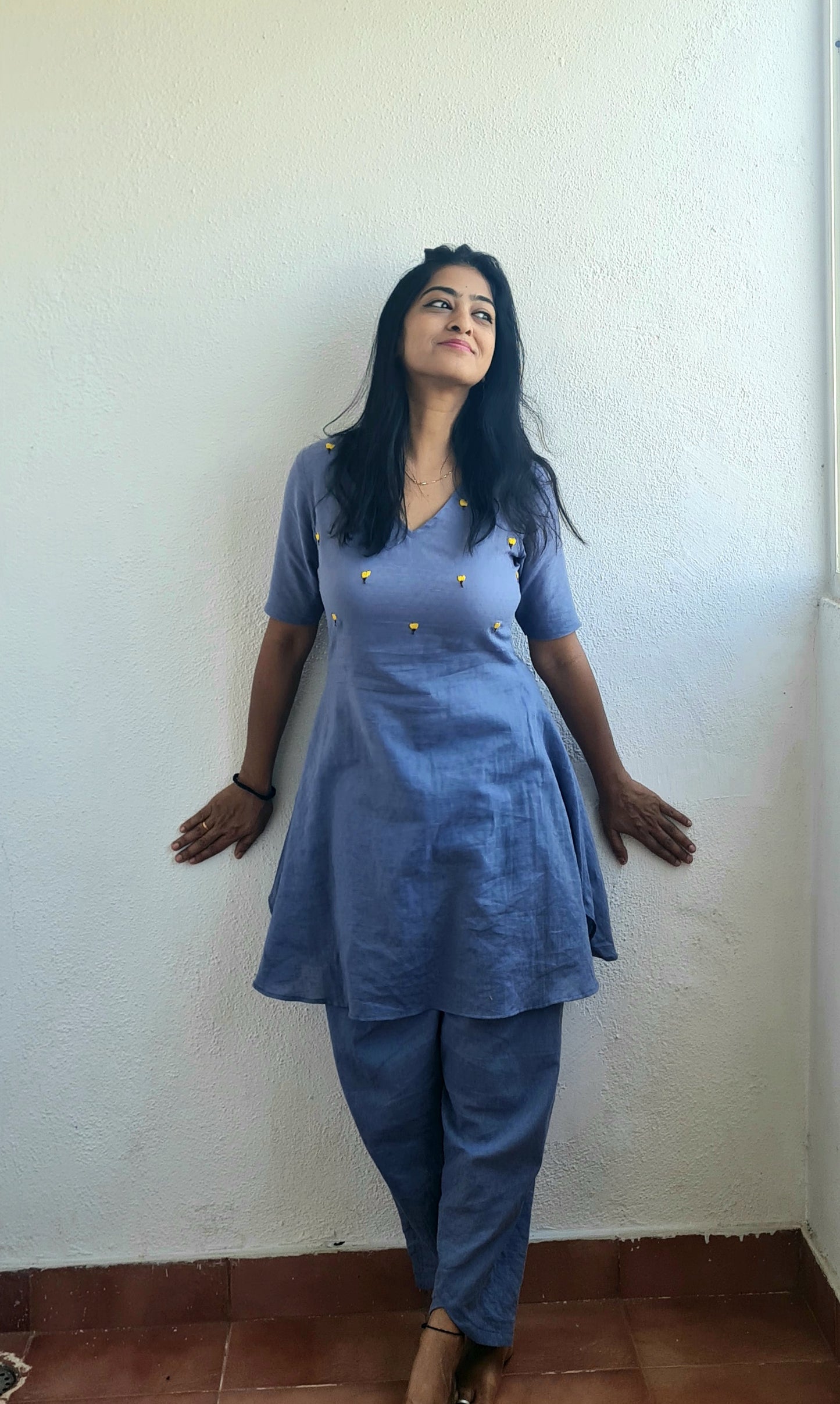 Hand Embroidered Grey Coord Set HECOO09
