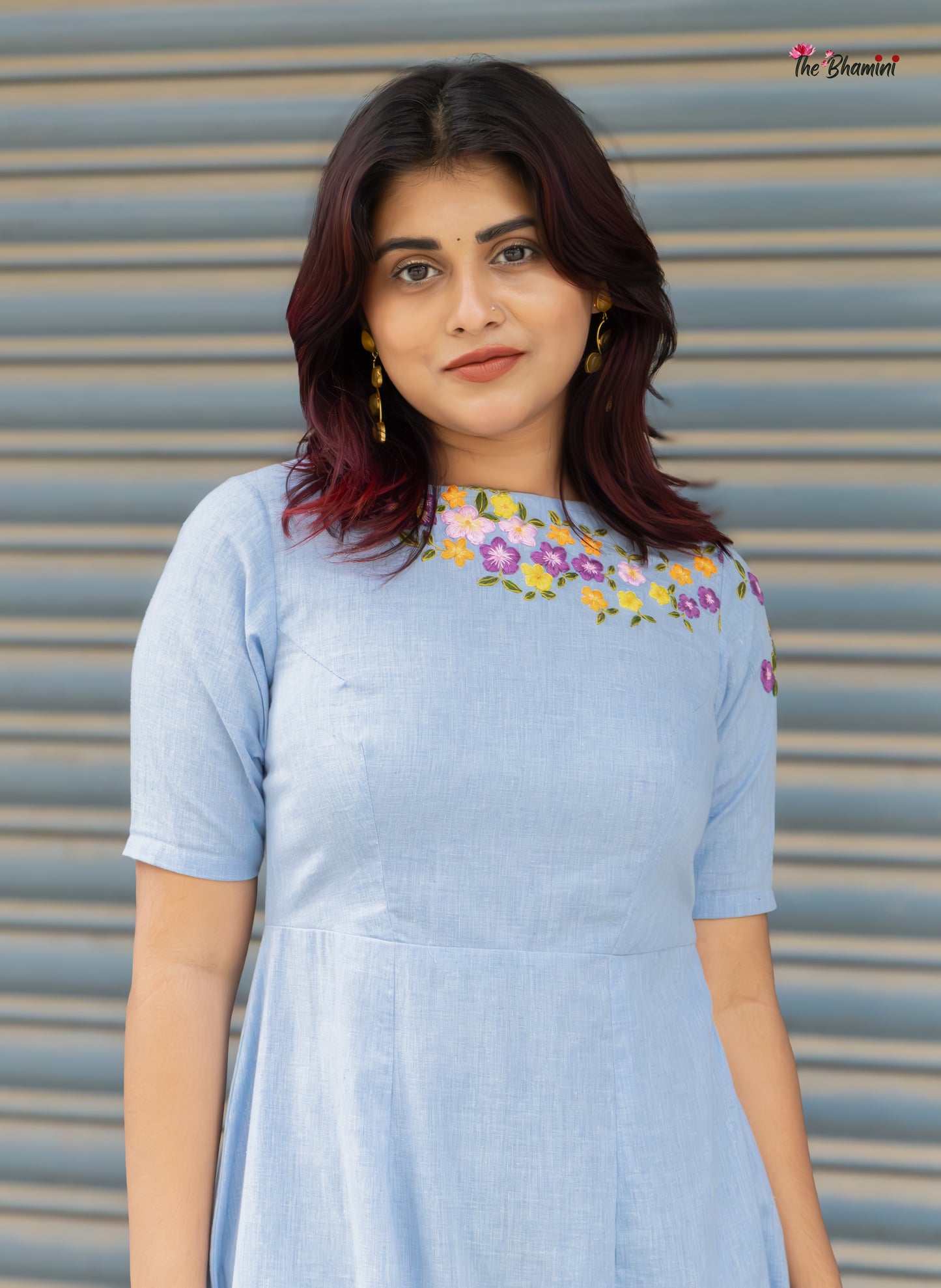 Whispers of Spring: Pastel Hand Embroidered Cotton Frock