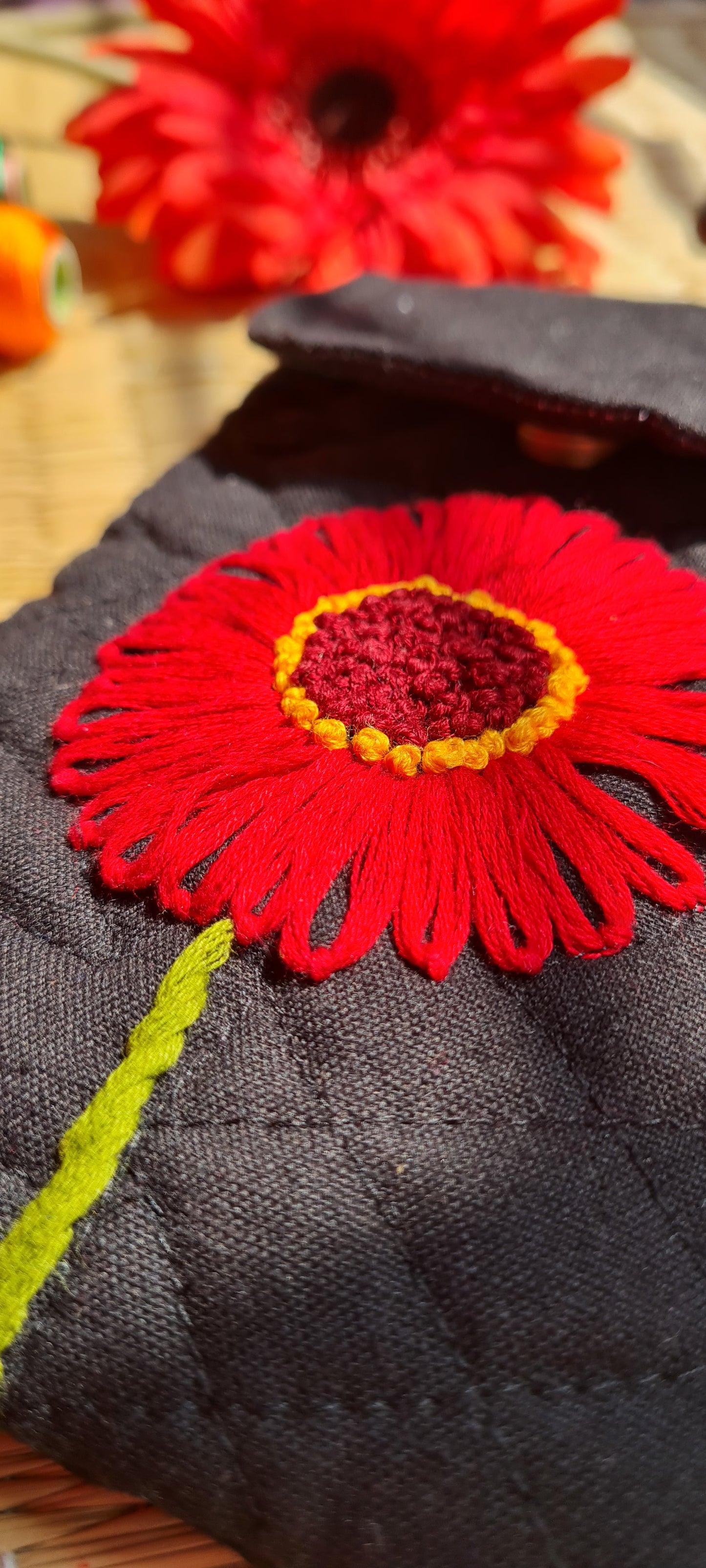 Red Flower Dreams Sling Bag