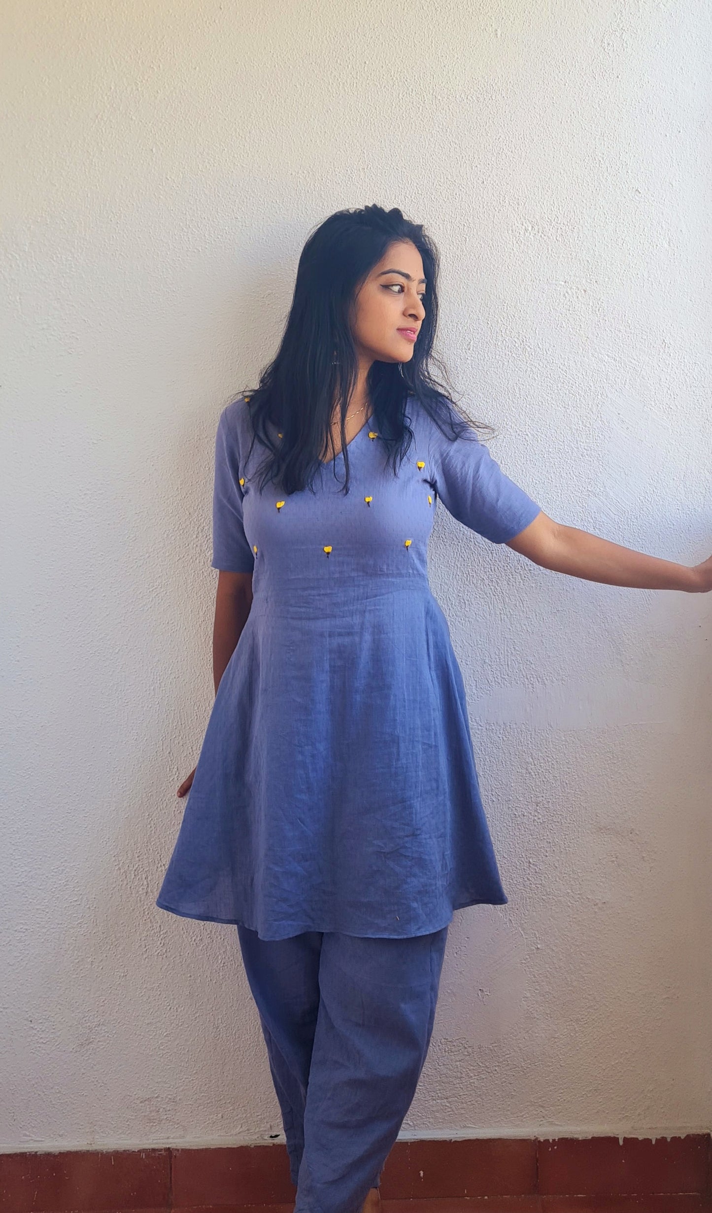 Hand Embroidered Grey Coord Set HECOO09