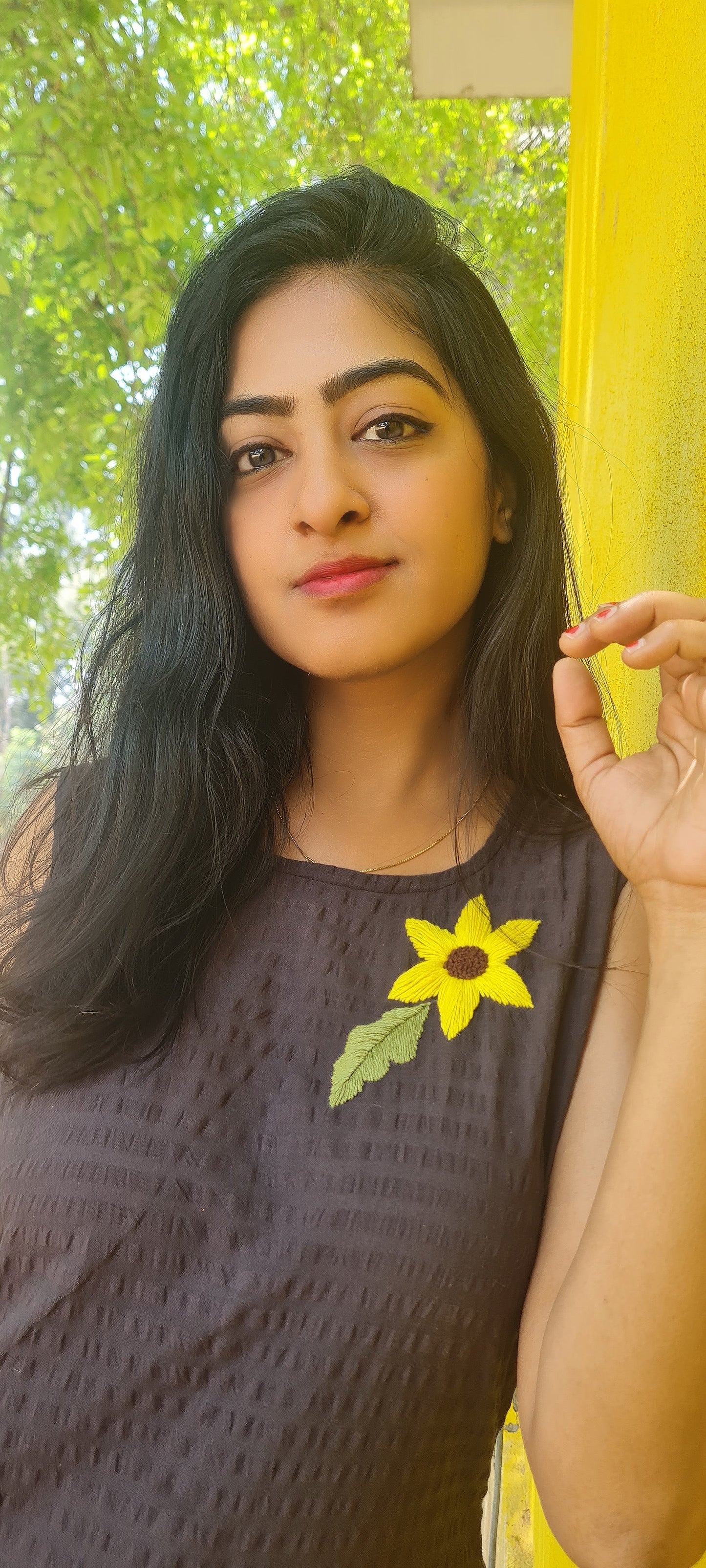 Sunflower black popcorn frock