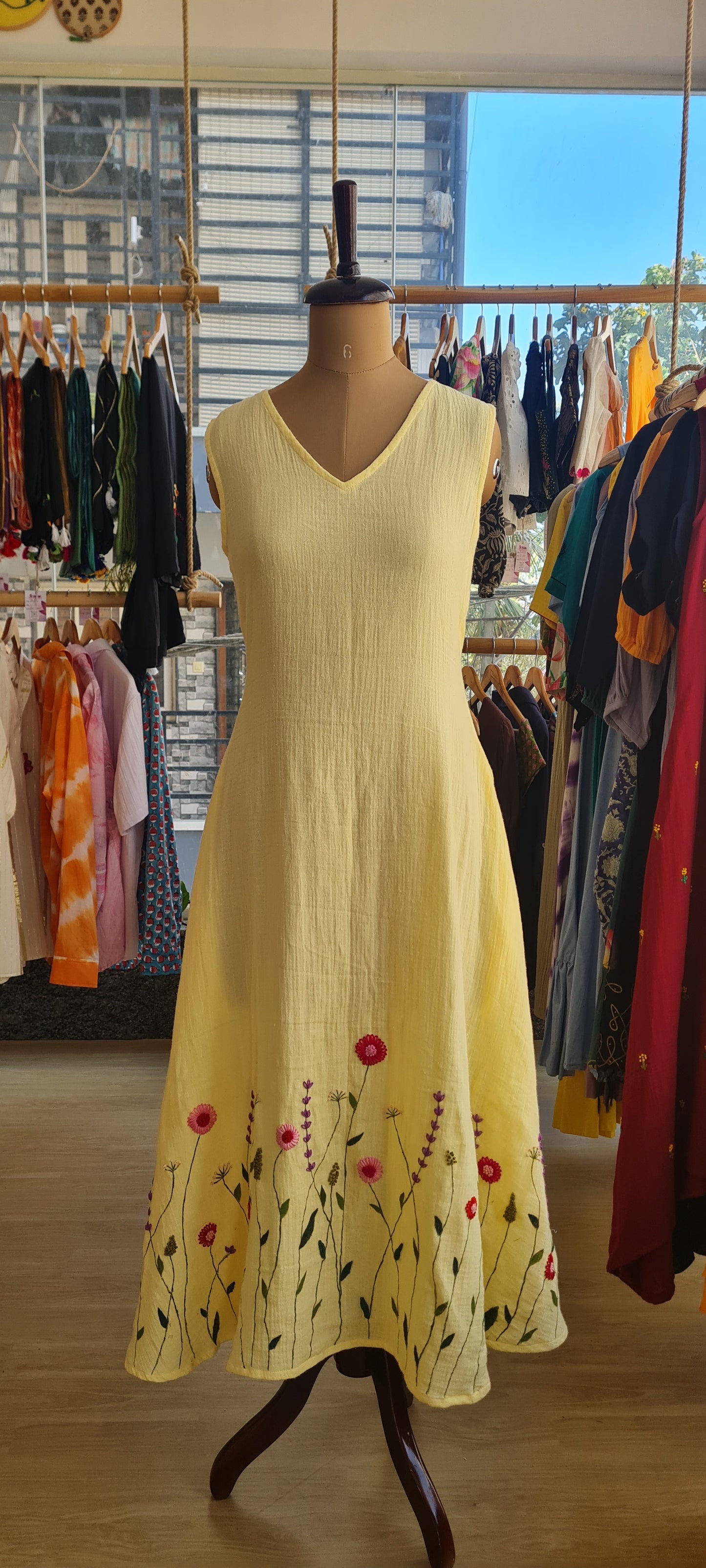 Spring Florals: Gauze Double Cotton Frock