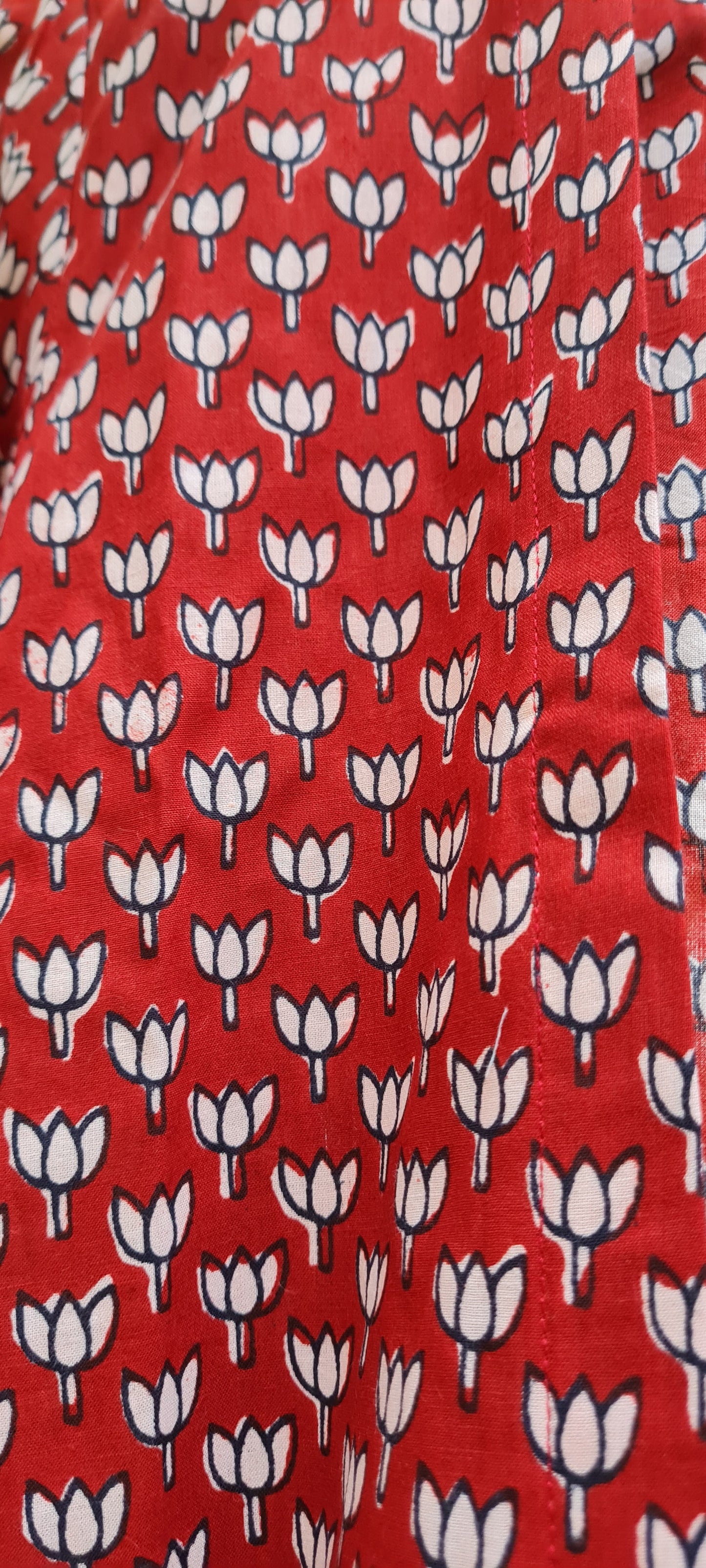 Hand Block Printed Lotus Overcoat