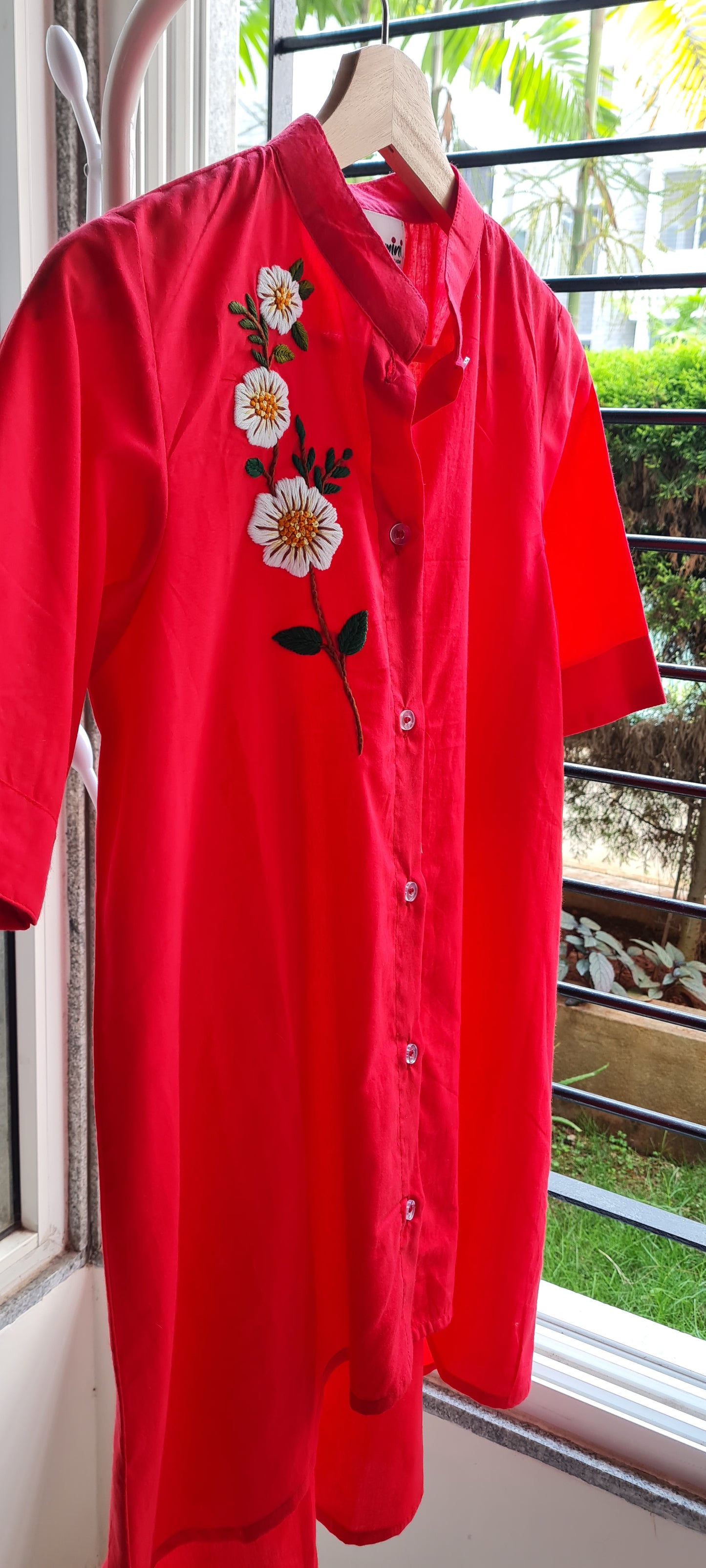 Garden Whispers High Low Cotton Shirt....