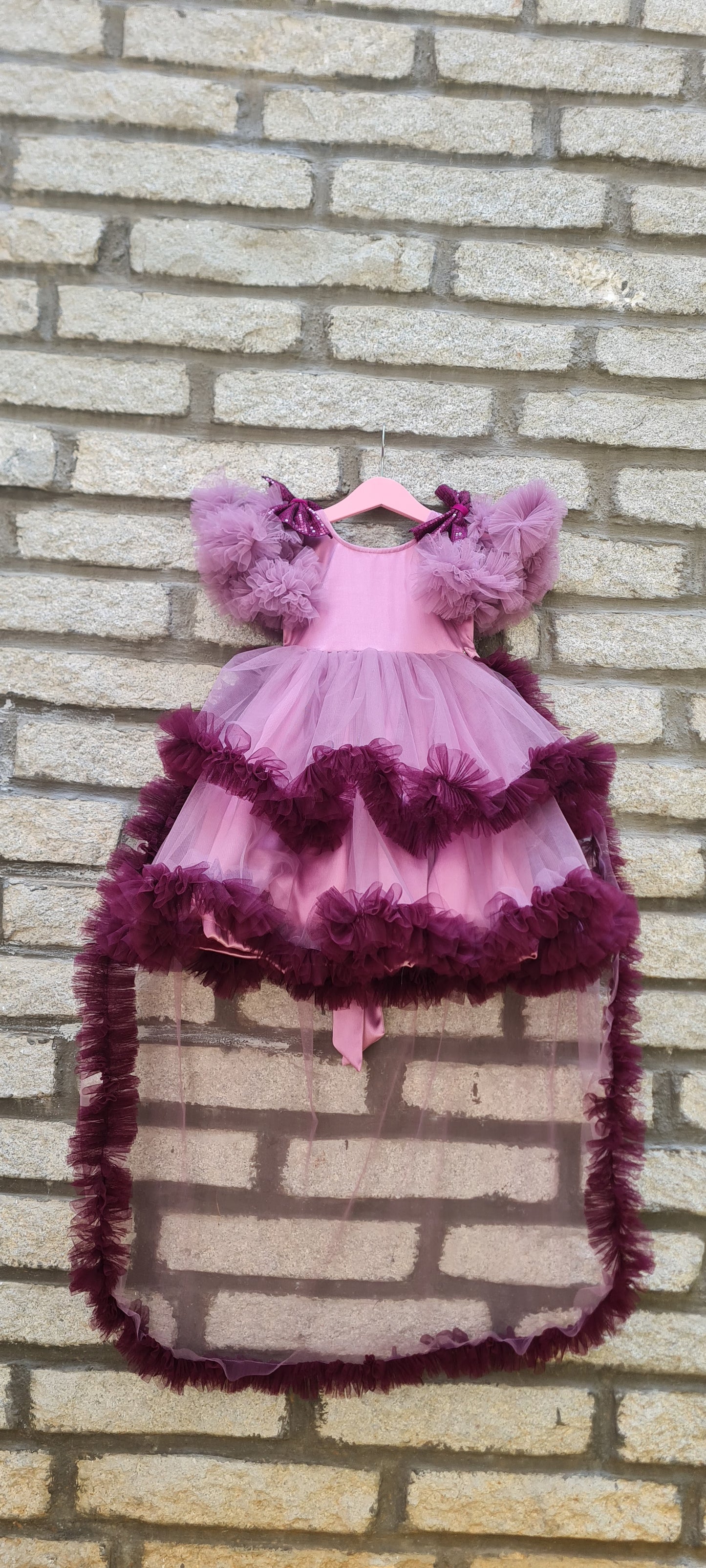 Dazzle the Day :Lavender & Purple Frilled Frock for Your Princess