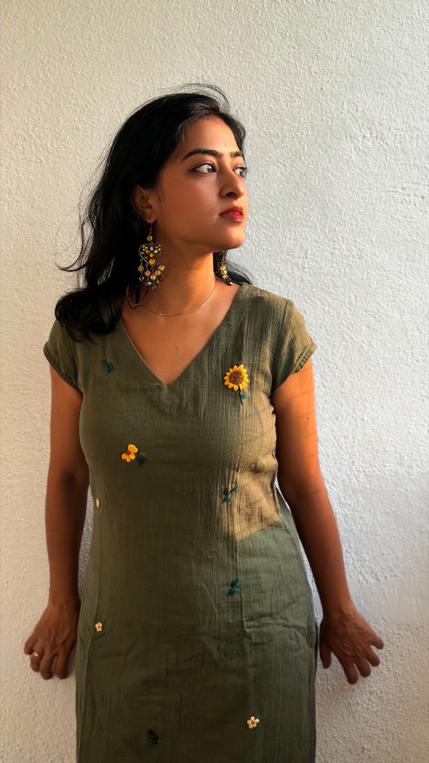 Sunlit Olive Kurti