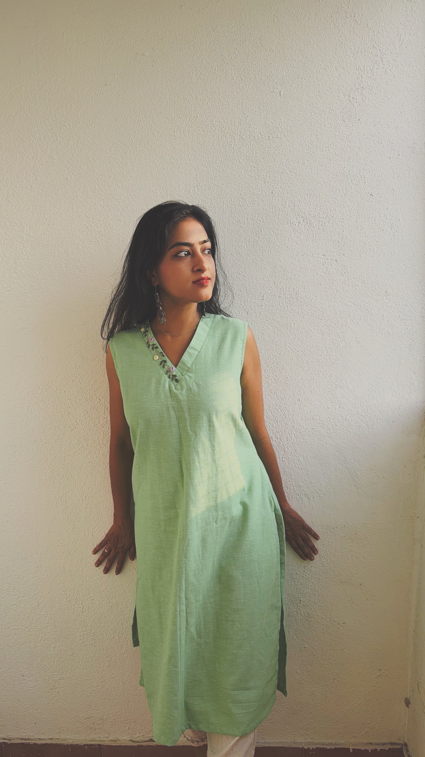 Mint Pastel Bloom Kurti