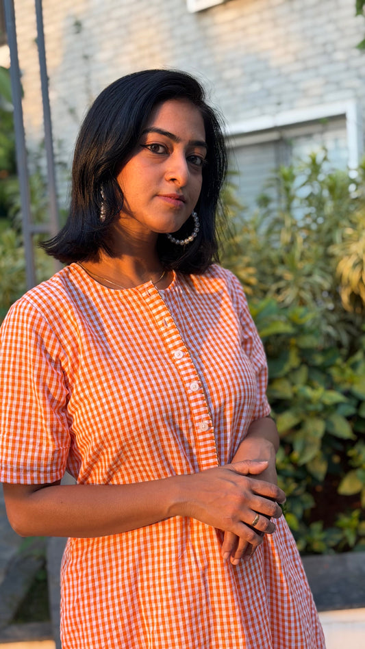 Sunlit Check Kurta Dress