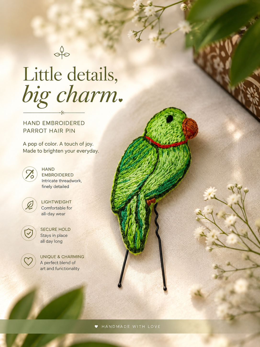 Parrot Hair Pin