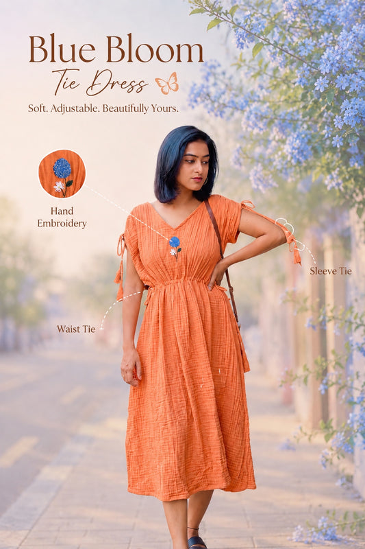 Blue Bloom Tie Dress