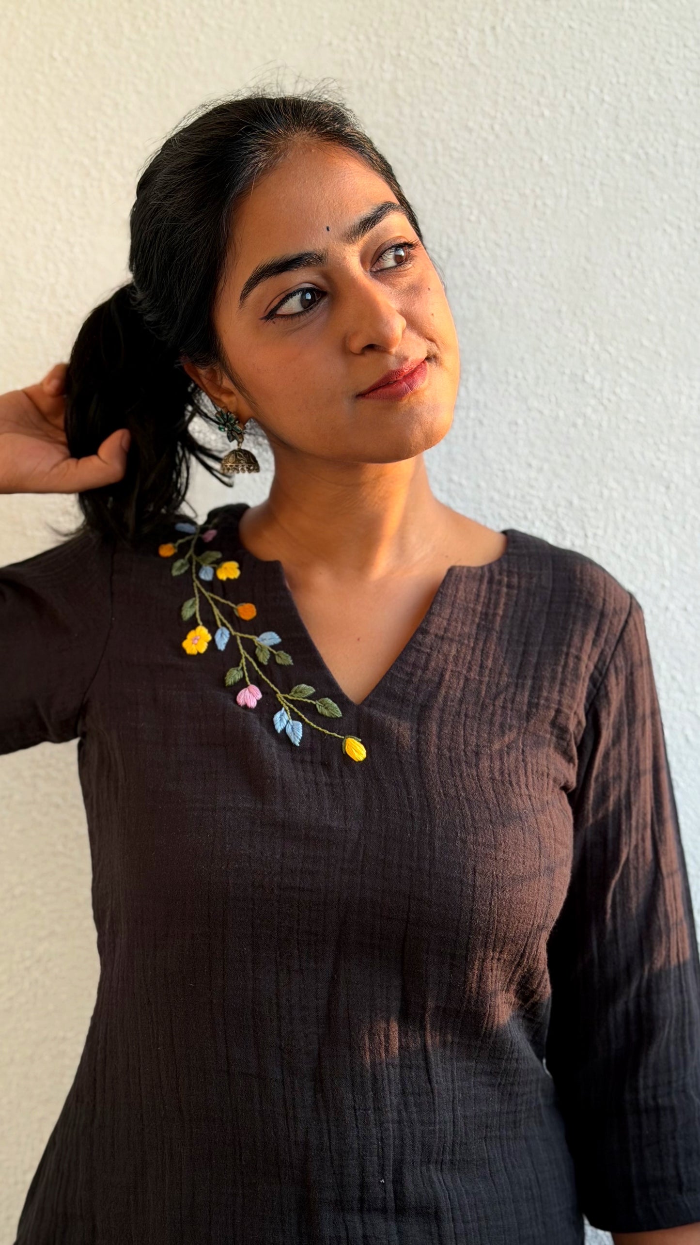 Midnight Bloom Kurti