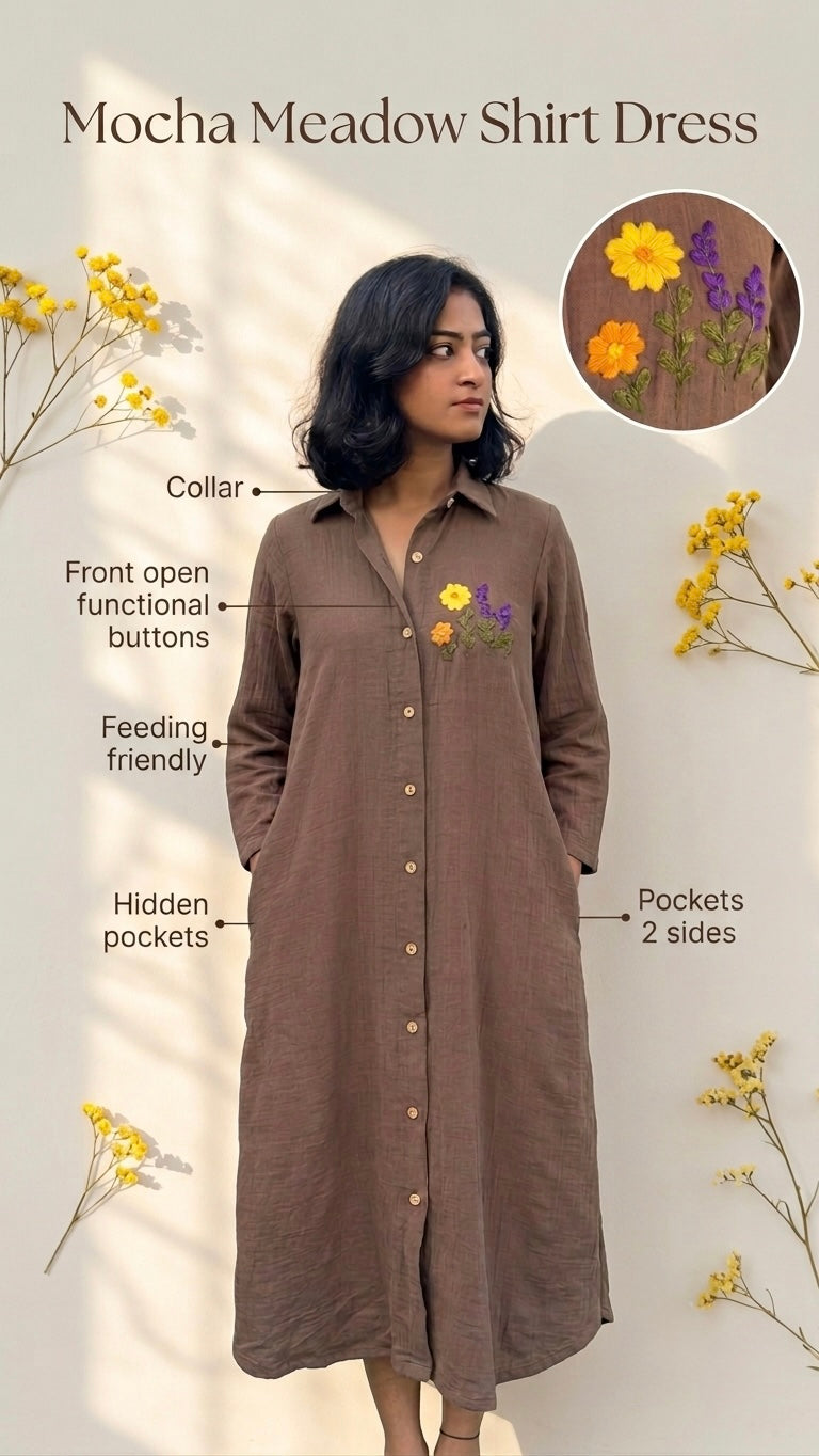 Mocha Meadow Shirt Dress