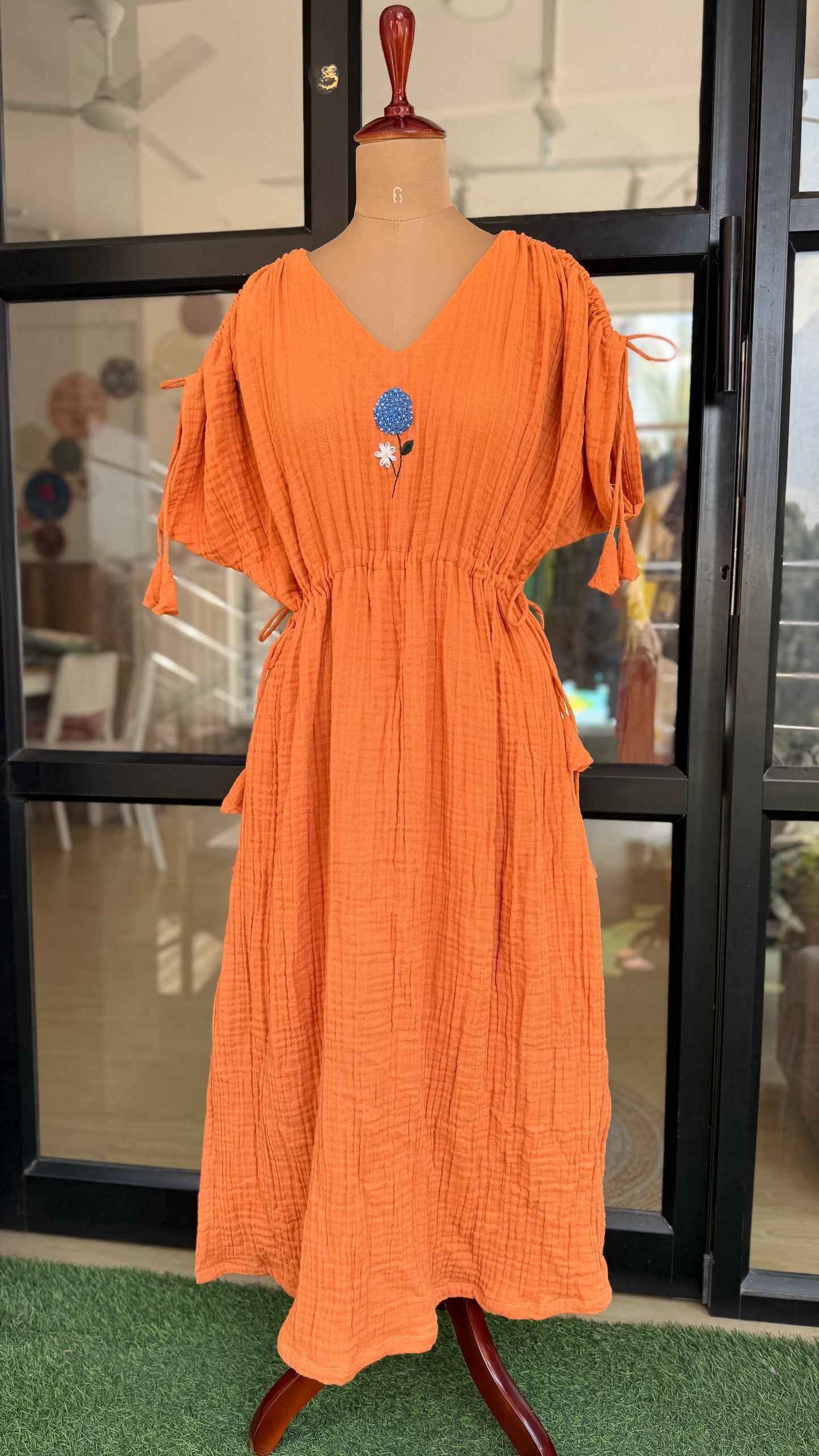 Blue Bloom Tie Dress