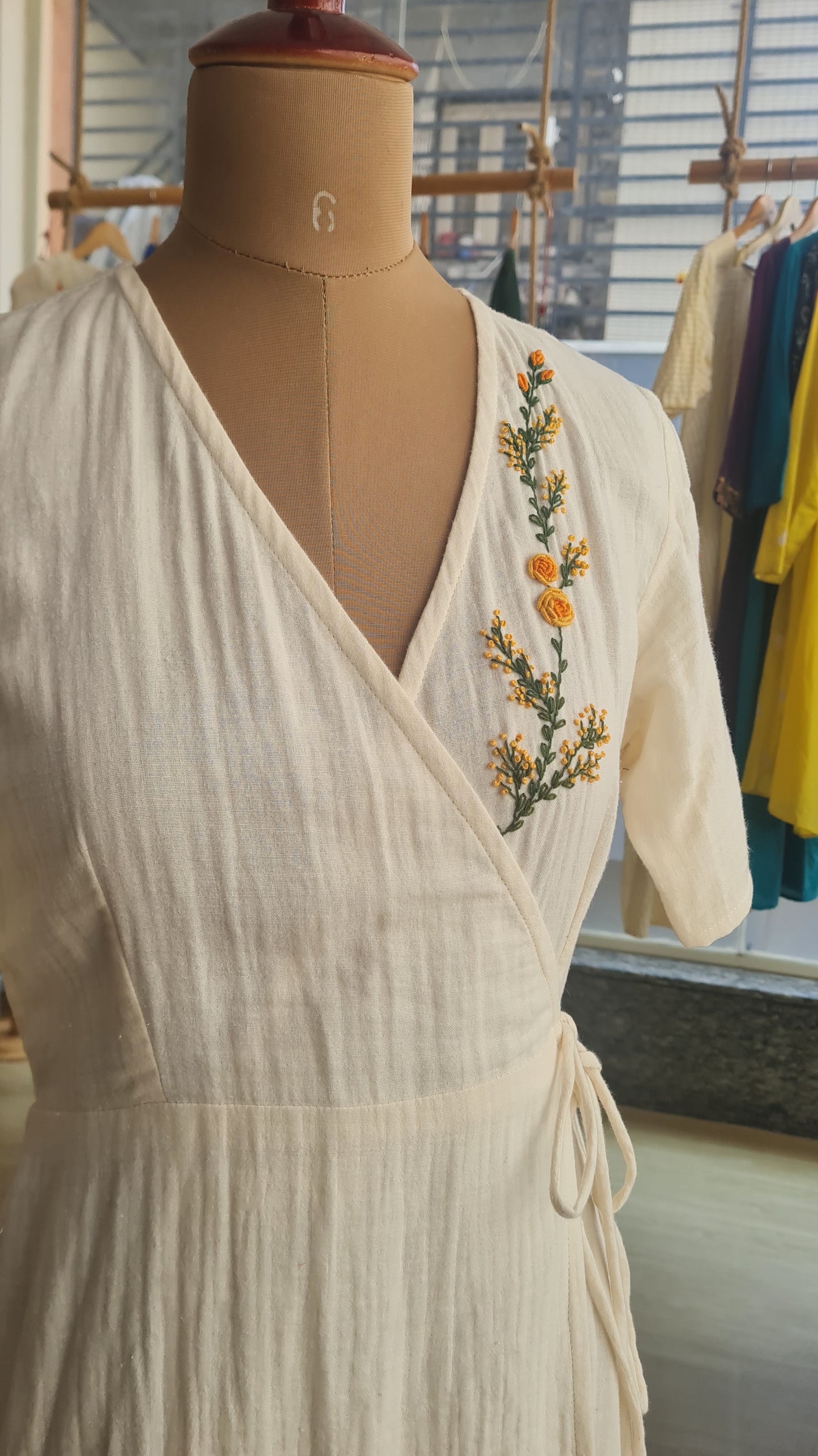 Ivory Meadow Wrap Dress