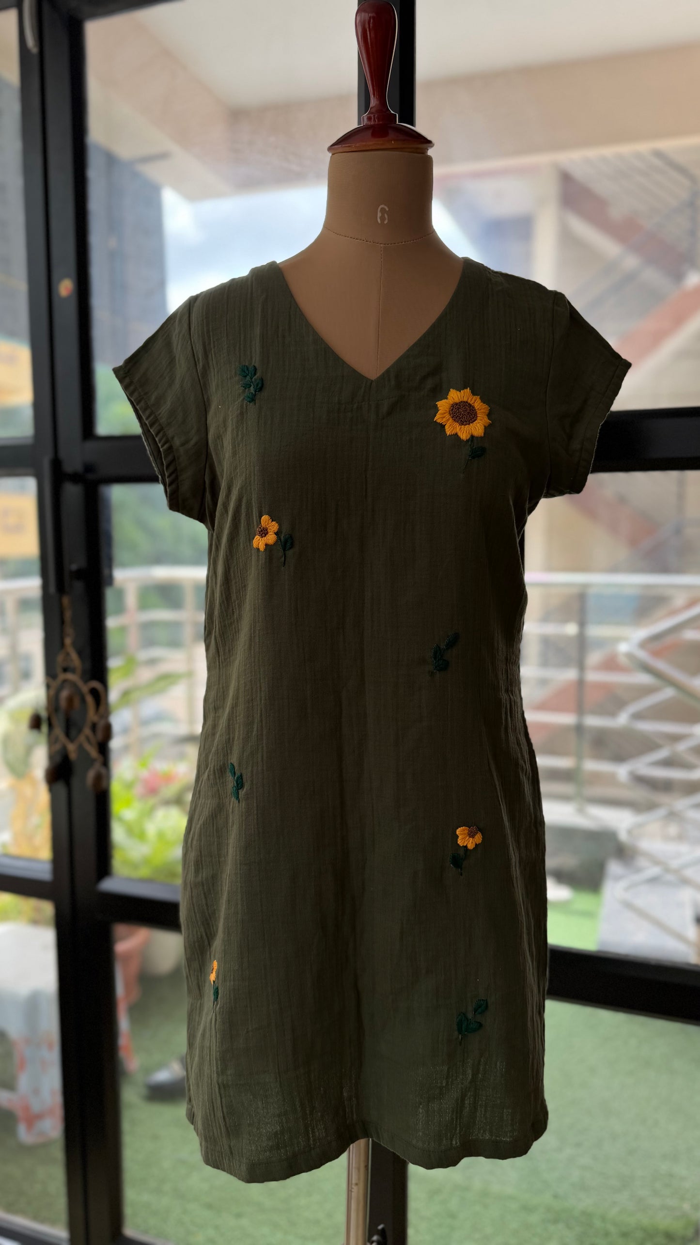 Sunlit Olive Short Kurti